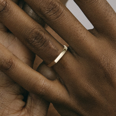 Cool Minimal Wedding Band with Unique Design in solid 14k yellow white rose gold by SHW best fine jewelry store in downtown NYC nearby