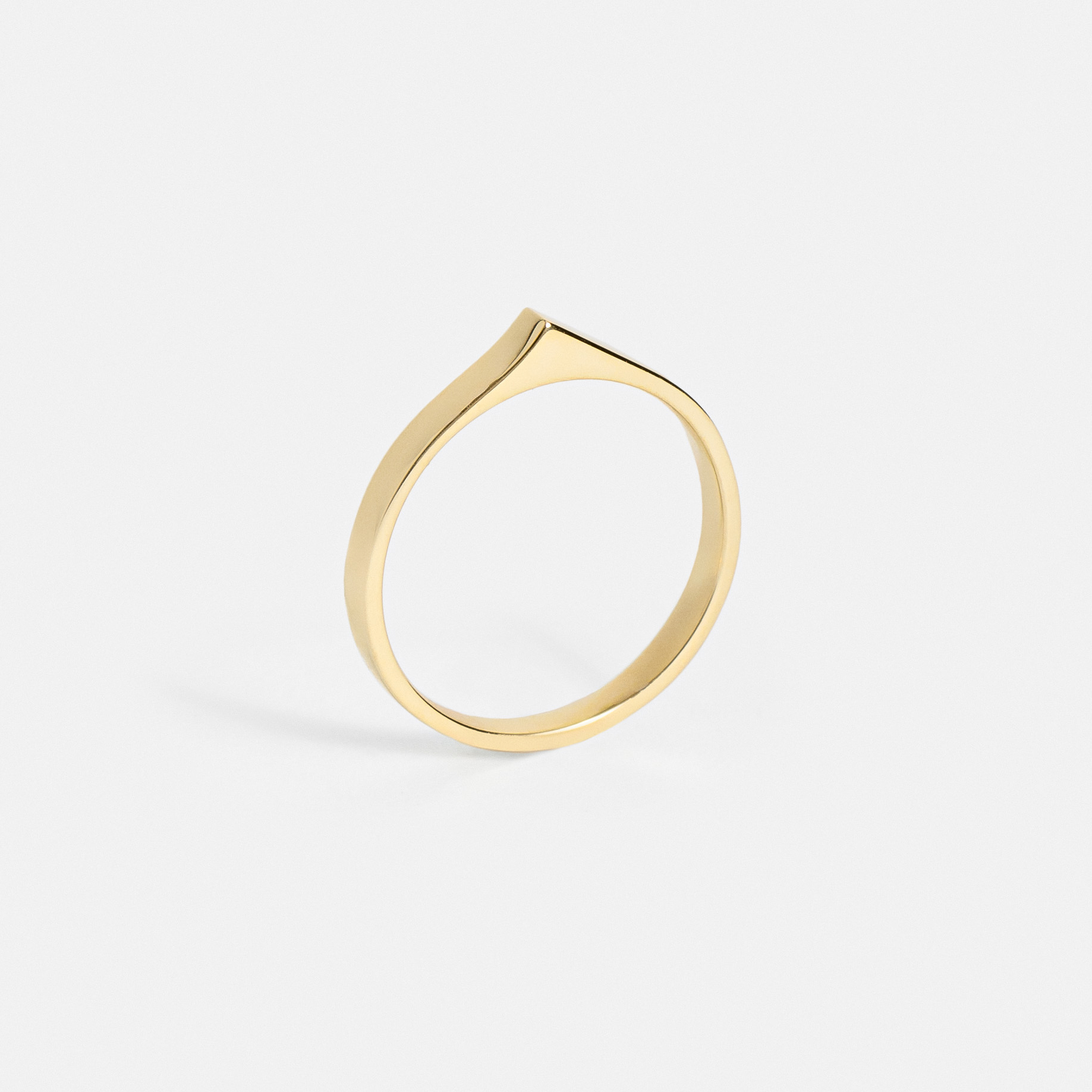 Unusual Shaped Wedding Ring with Pointed Design in solid 14k yellow white rose gold by SHW famous fine jewelry store located in NYC SoHo
