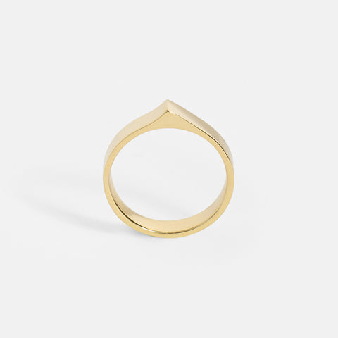 Contemporary Thicker Statement Ring with Architectural Design in solid 14k yellow white rose gold by SHW cool fine jewelry store in NYC