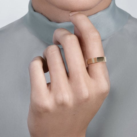 Cool Minimal Wedding Band with Unique Design in solid 14k yellow white or rose gold by SHW best fine jewelry store in downtown NYC nearby