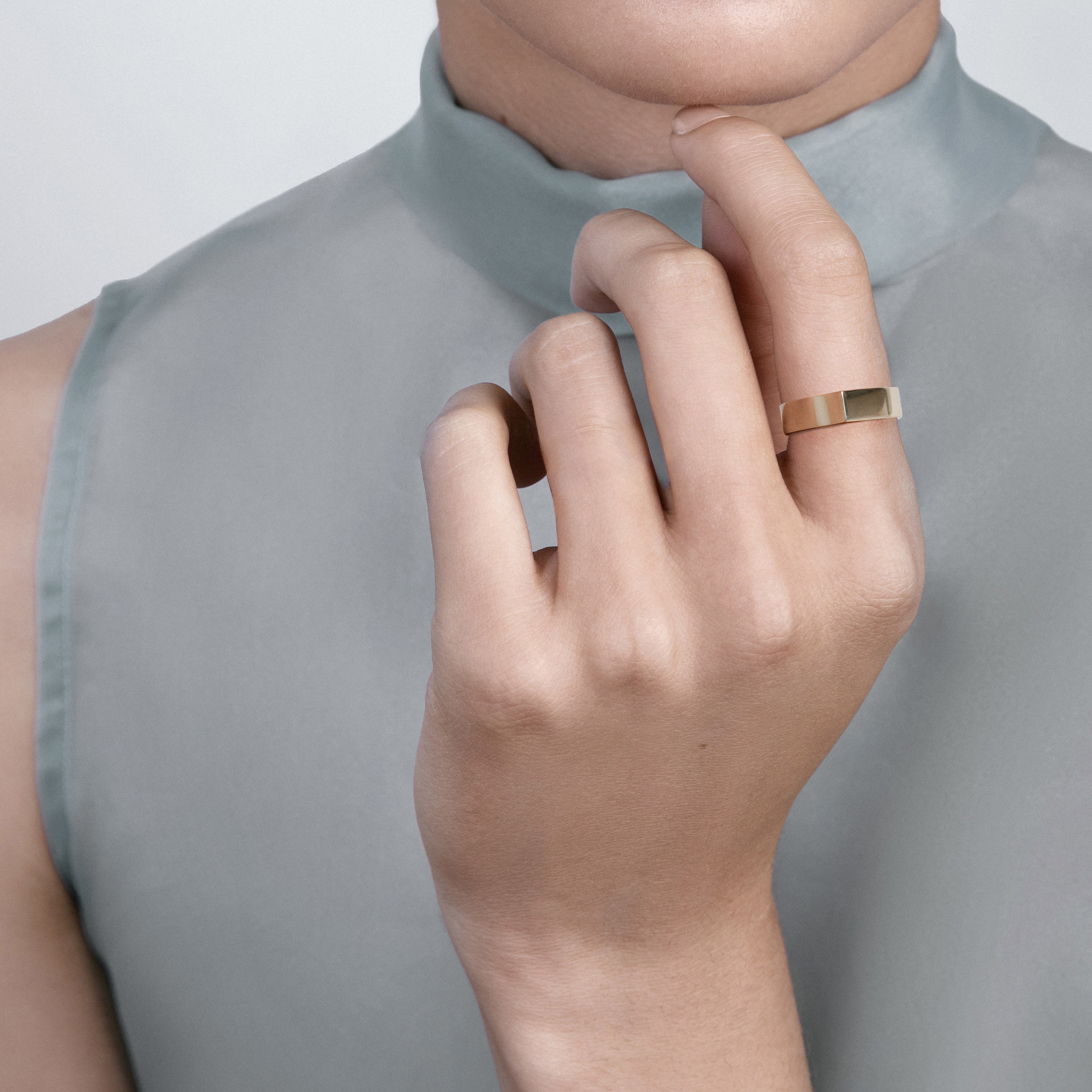 Minimalist Wide Wedding Band with an Interesting Design in solid 14k yellow white or rose gold by SHW best fine jewelry store in NYC close by