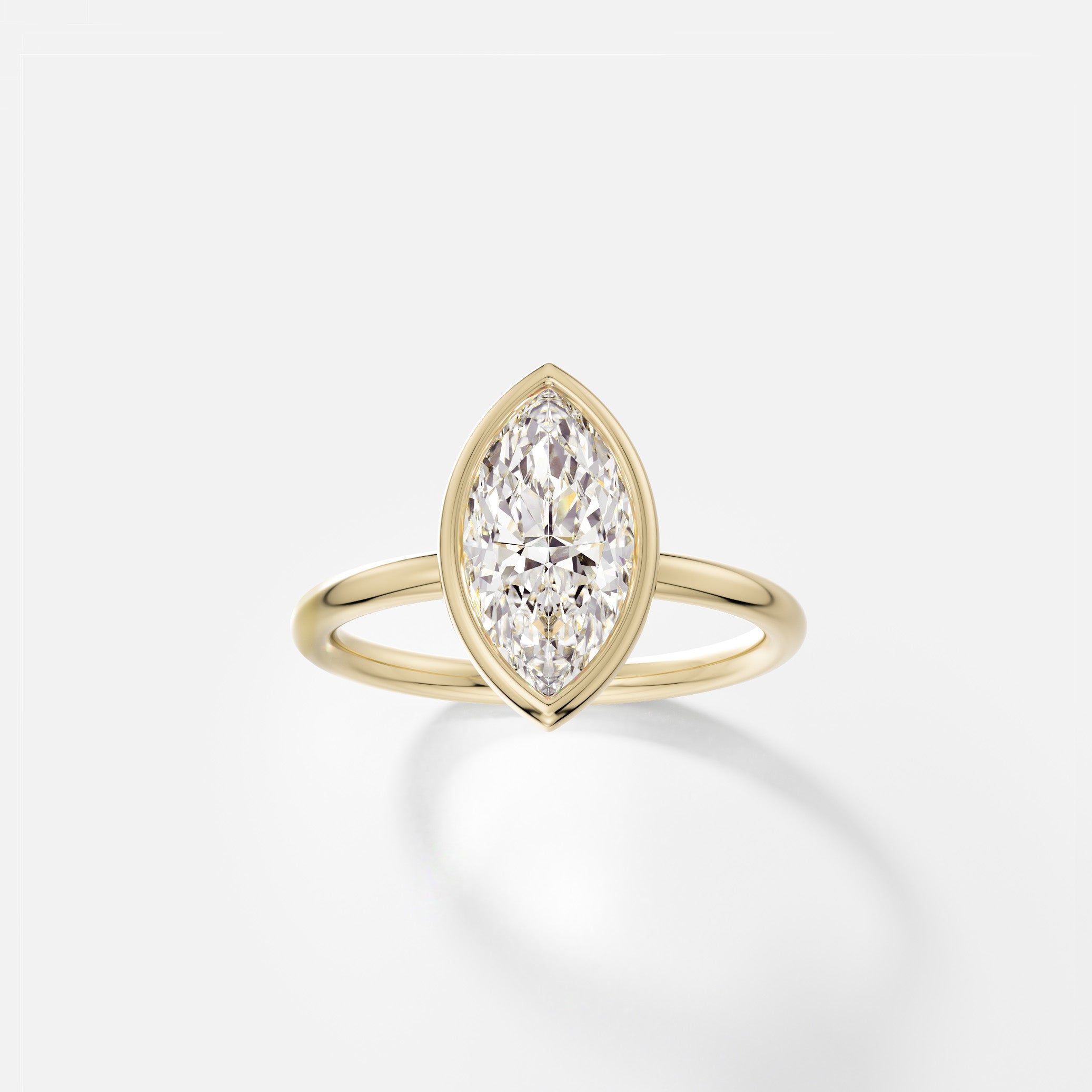 Simple Bezel Engagement Ring with Oval Lab made Natural Diamond 14k 18k yellow white rose gold or platinum SHW Fine Jewelry NYC Manhattan