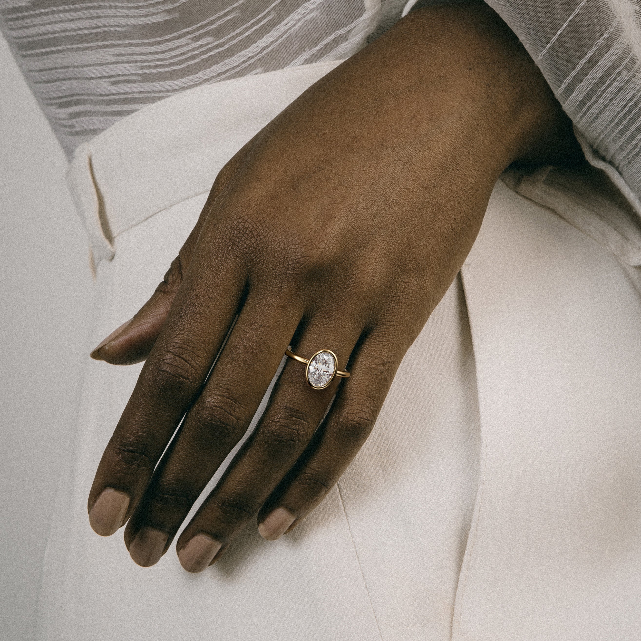 Unisex Ring Setting with North South Oval 1 2 3 ct champagne diamond sapphire in 14k 18k gold or platinum by SHW Fine Jewelry New York City