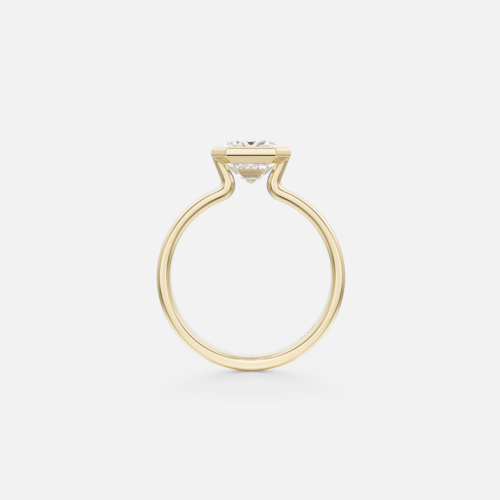 Bezel Frame Ring Setting with Emerald 1 2 3 carat champagne diamond rubies in 14k 18k gold or platinum by SHW Fine Jewelry New York City NJ