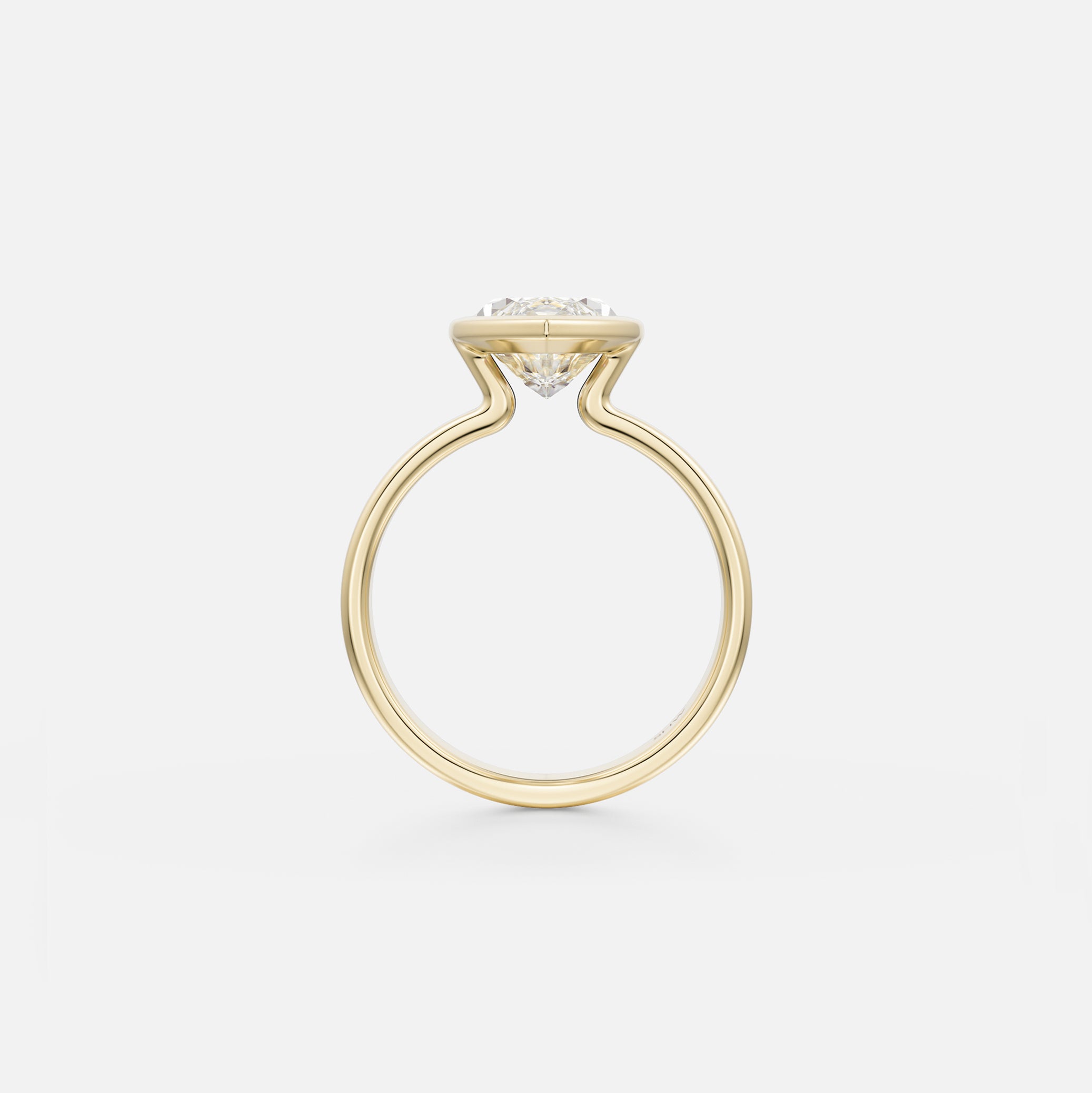 Thicker Bezel Set Engagement Ring with Marquise australia sapphire white diamond in 14 karat 18 karat gold by SHW nearby NYC Downtown SoHo NJ