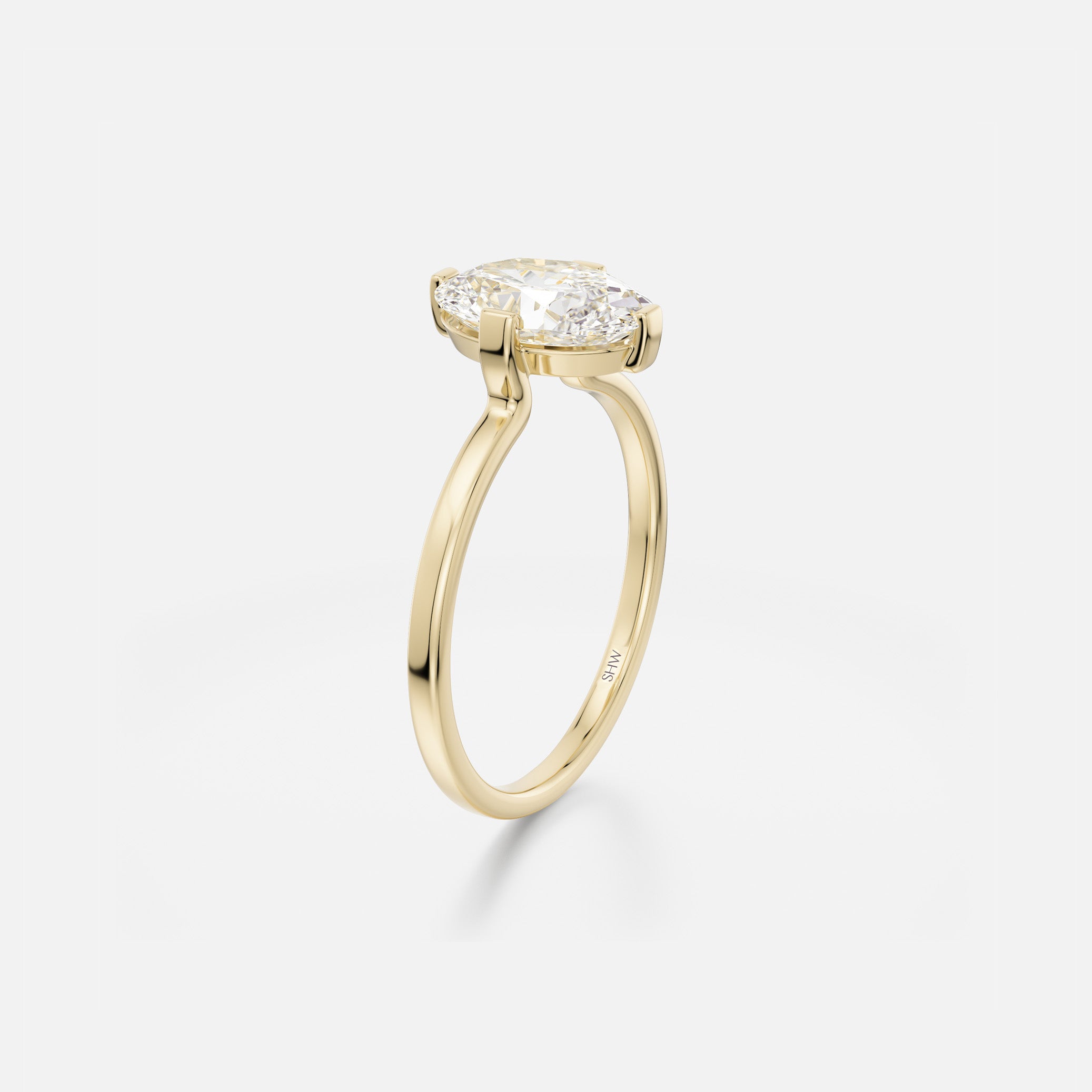 Tabs Setting Engagement Ring style with North-South Oval lab grown mined diamond in 14k 18k gold platinum SHW best fine jewelry stores NYC