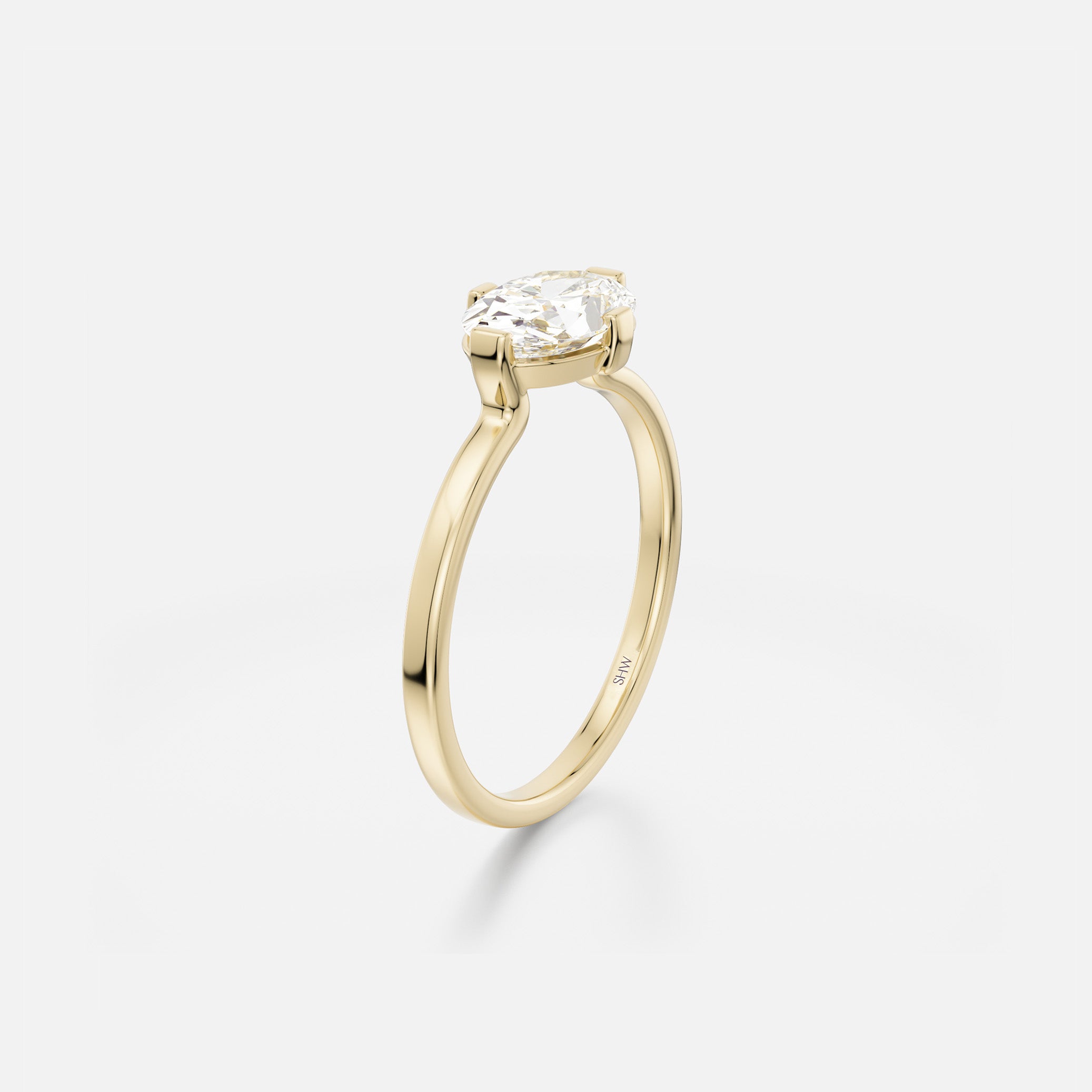 Original Prong Engagement Ring Design with East West Oval lab grown mined diamond in 14k 18k gold platinum SHW best fine jewelry stores NYC