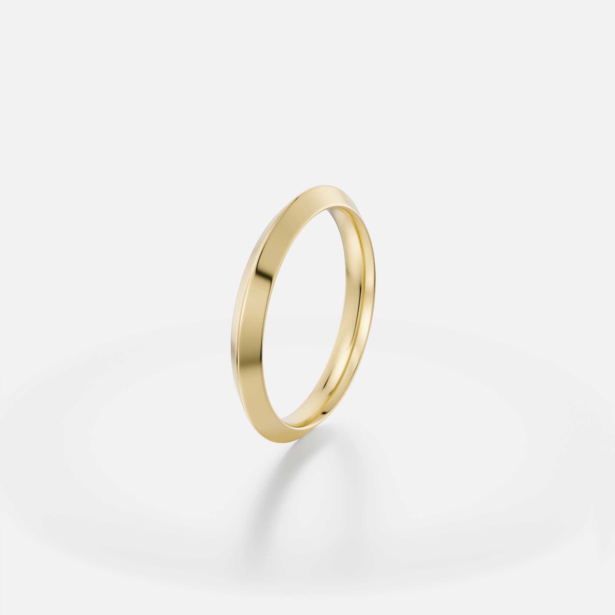 2mm Simple Dainty Knife Edge Profile Unisex Wedding Band in solid 14 karat, 18 karat gold by SHW famous fine jewelry store in downtown NYC