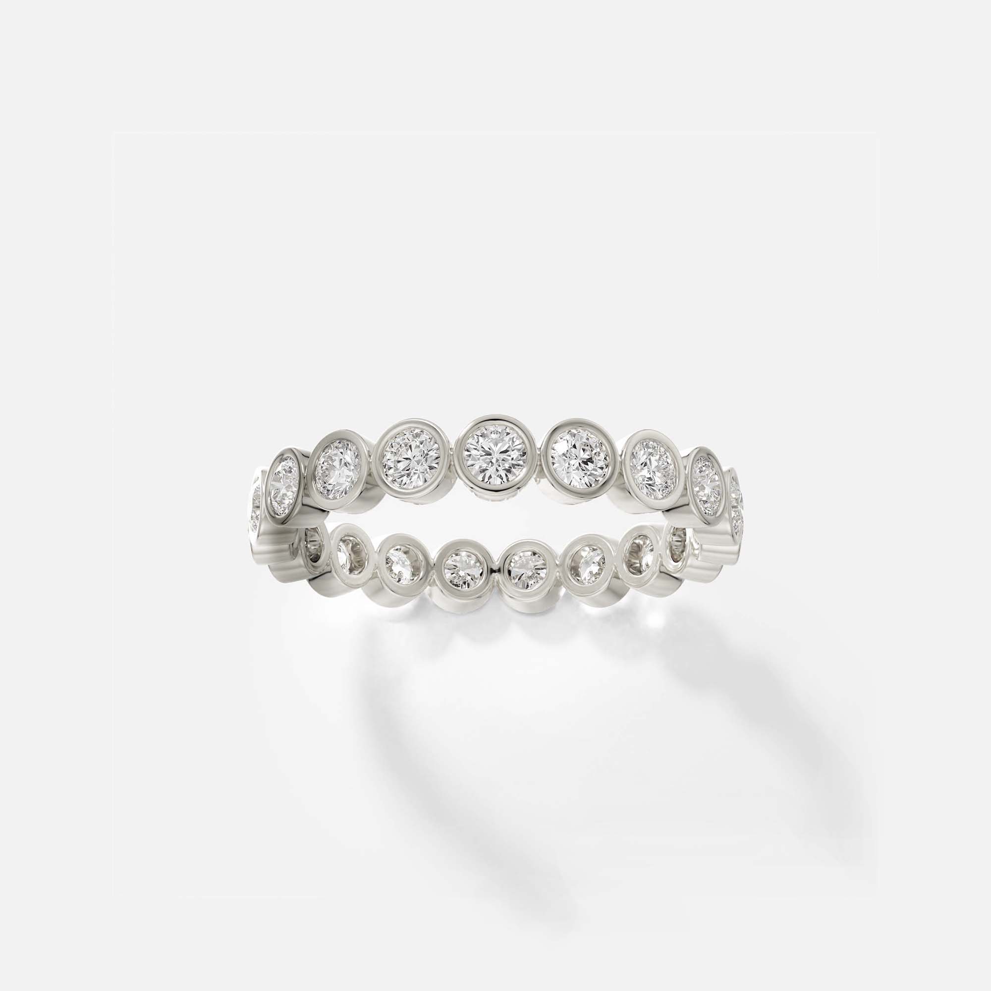 Classic eternity band with round lab or mined diamonds, timeless 14k 18k gold SHW Best Jewelry Stores Manhattan NYC