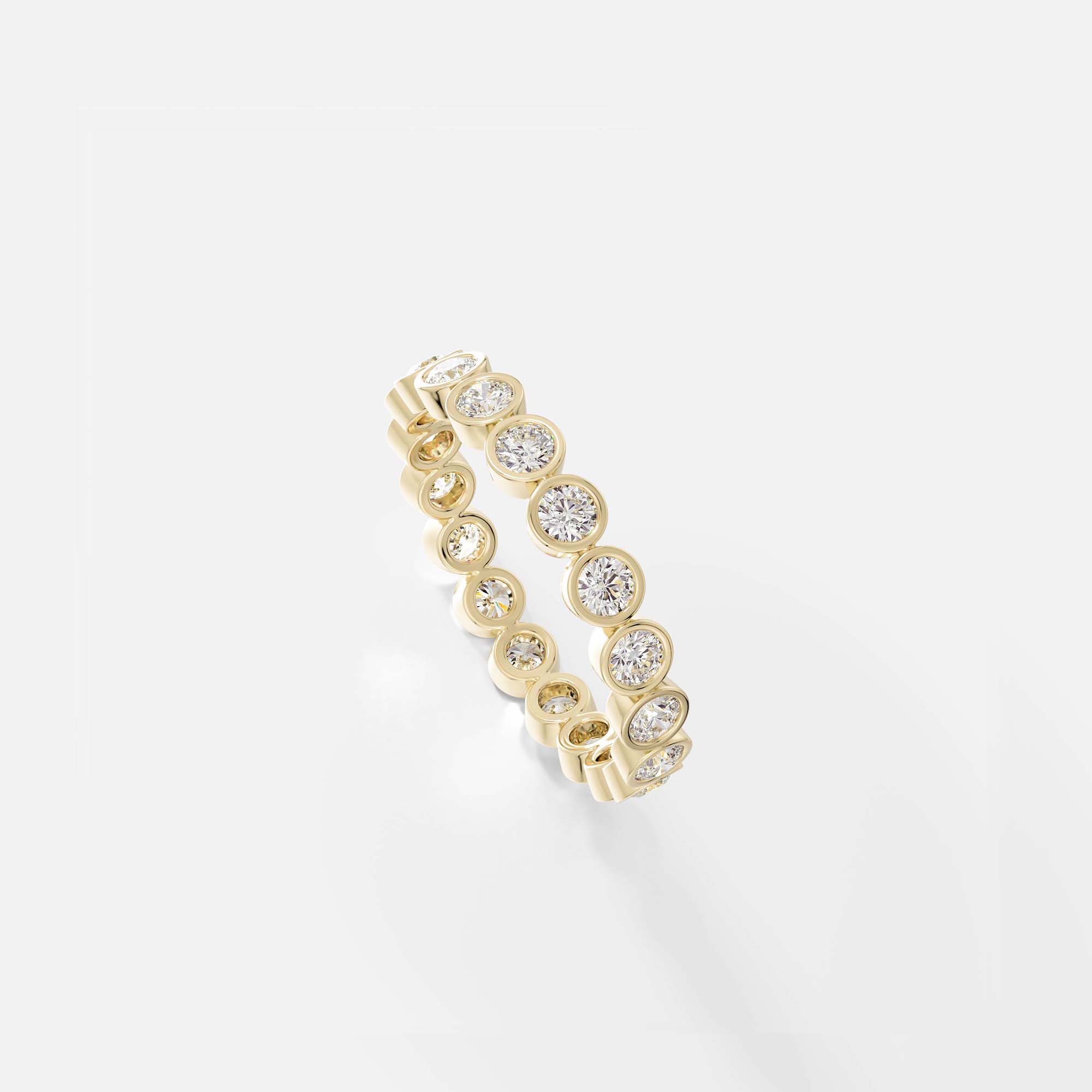 Minimalist round diamond eternity band, natural or lab-created stones 14k 18k platinum SHW fine jewelry NYC