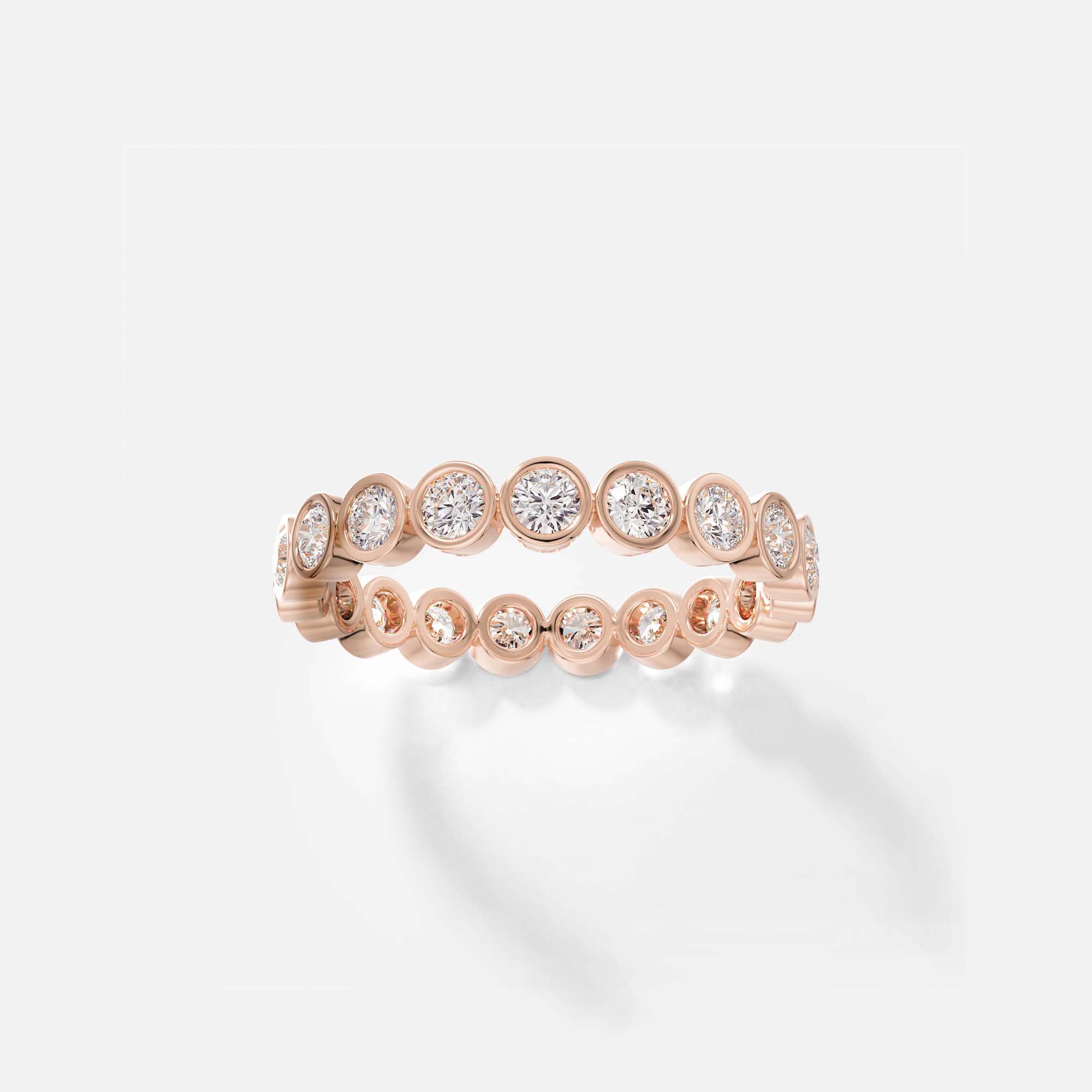 Round diamond wedding ring, eternity style, sustainable and ethical 14k 18k yellow white rose gold SHW Jewelry Stores nearby NYC NJ