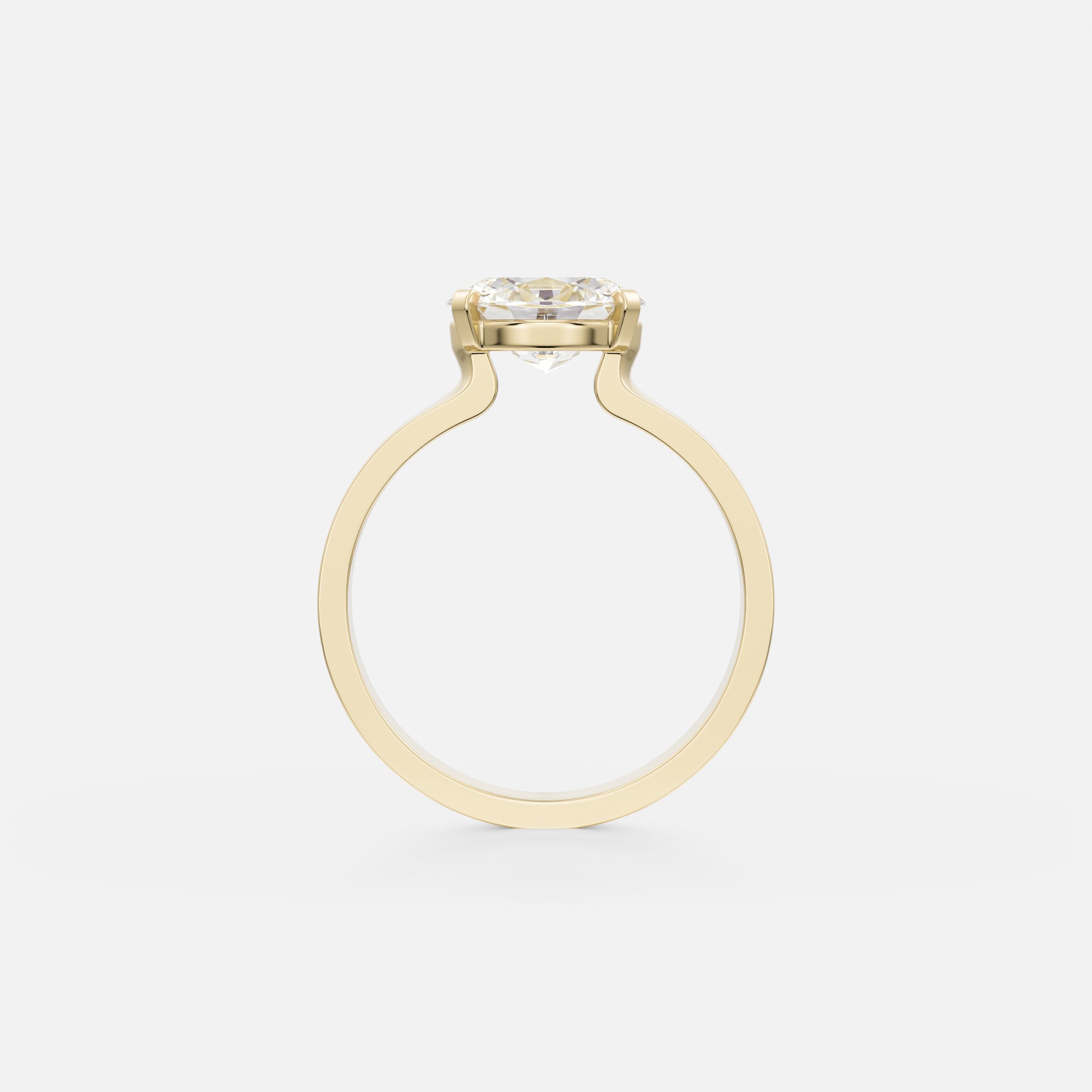 Unusual Prong Setting Engagement Ring with East West Oval lab grown natural diamond in 14 karat 18 karat gold by SHW nearby NYC Downtown