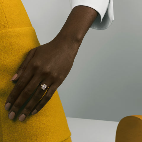 Designer Bezel Engagement Rings with Emerald D VVS1 F VS1 E VVS2  lab grown natural diamond 14ky 18ky by SHW best fine jewelry store in NYC