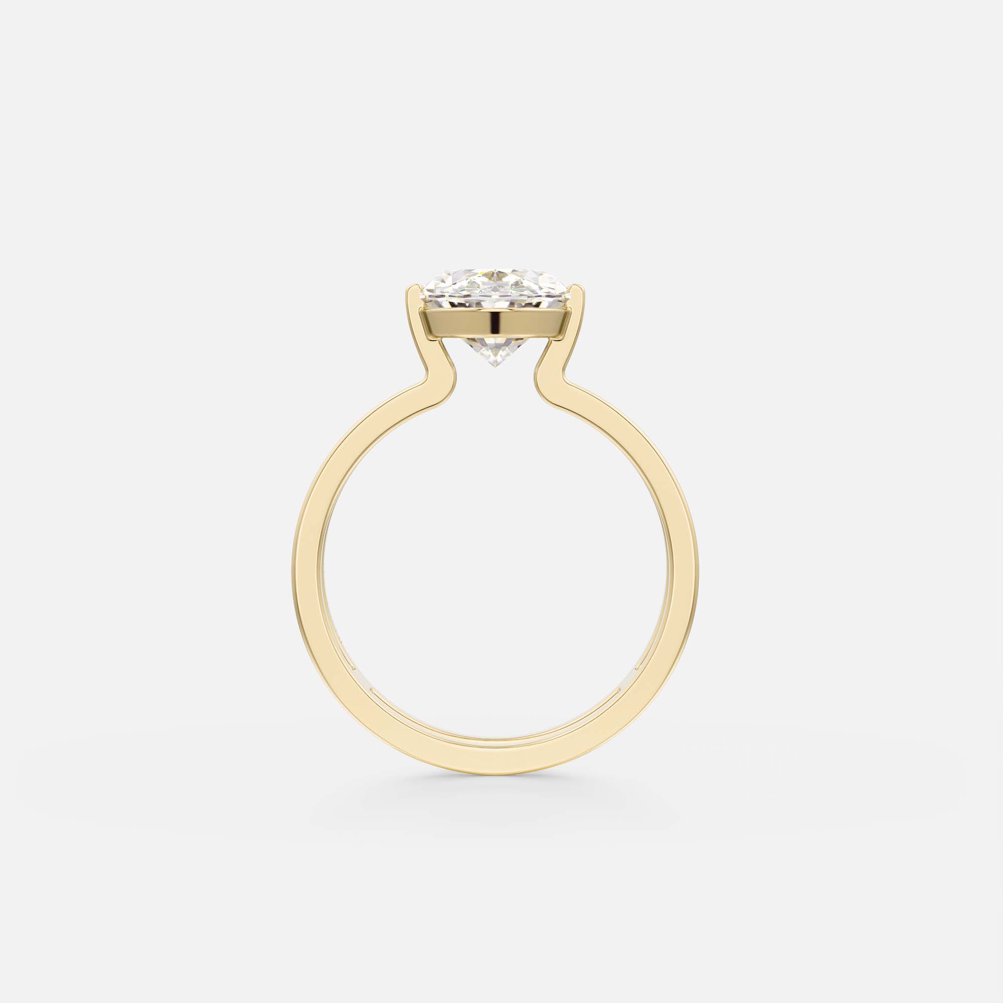 Double Band Unique Engagement Ring with North South Oval lab made conflict free natural diamond in 14k 18k solid gold platinum SHW Jewelry