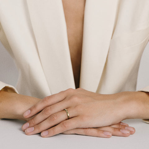 Customizable 3mm thick wedding band with comfortable fit in solid 14k, 18k yellow, white, rose gold or platinum by SHW fine jewelry store NYC