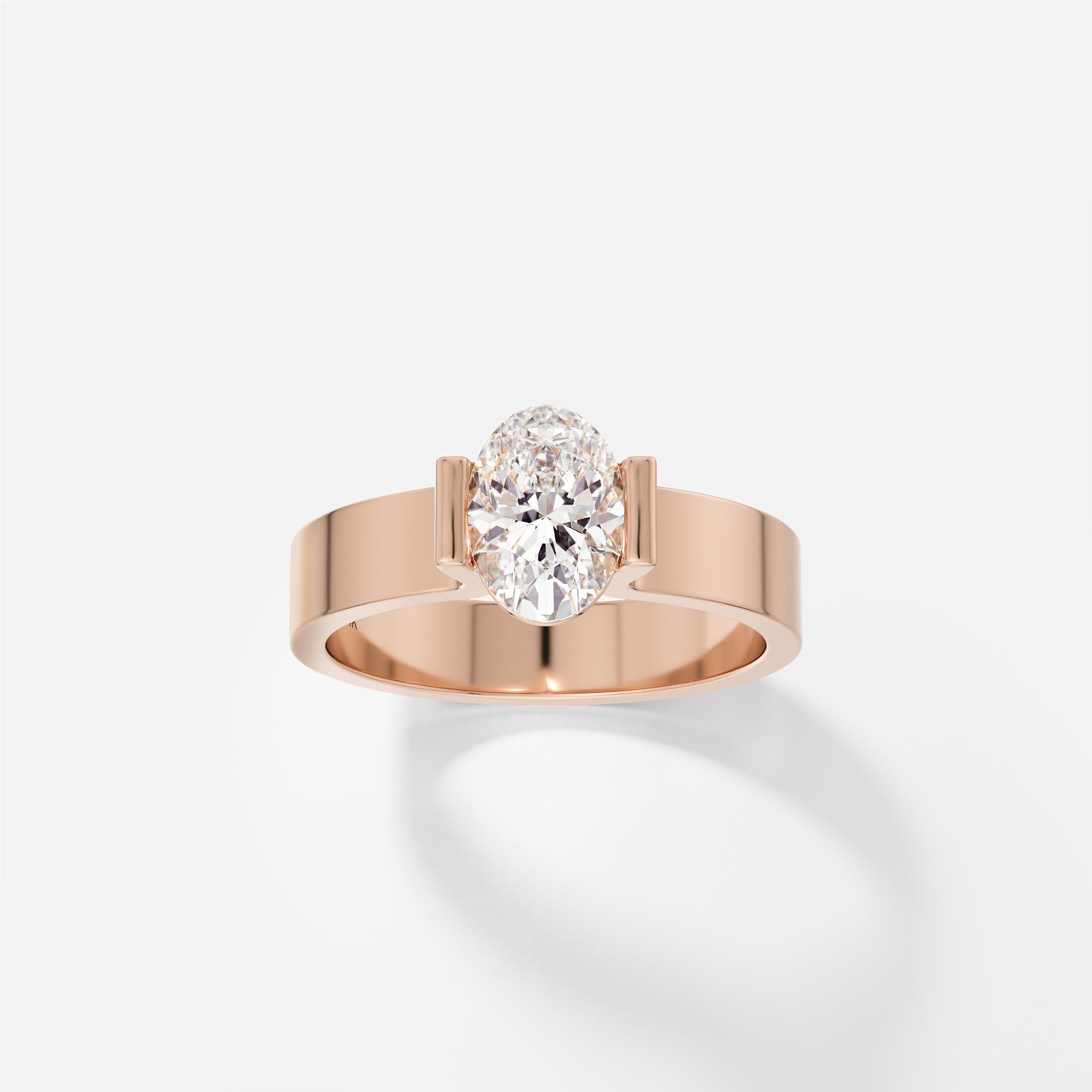 Customizable Tension Setting Engagement Ring with Oval 1.0ct 2.0ct 3.0ct lab natural diamond 14k 18k gold SHW best jewelry stores NYC NJ