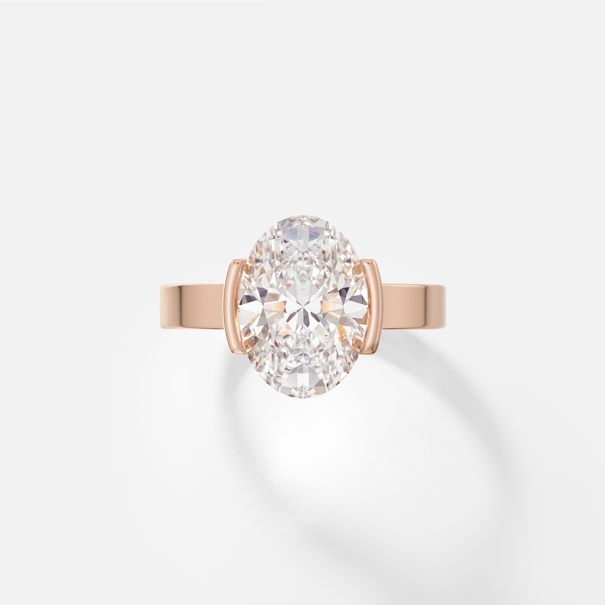 Customizable Tension Setting Engagement Ring with Oval 1.0ct 2.0ct 3.0ct lab natural diamond 14k 18k gold SHW best jewelry stores NYC NJ