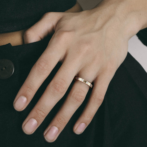 Unique Woman Wedding Band with Princess and Baguette Cut Diamond Eternity in solid 14k yellow gold by SHW best fine jewelry store in NYC