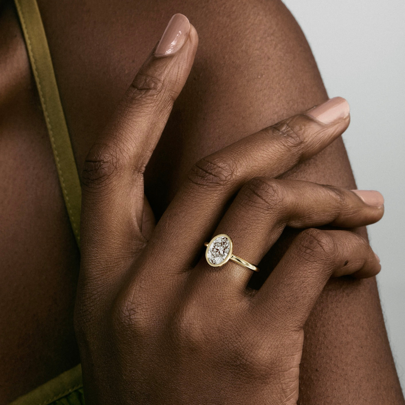 Minimalist Engagement Ring with North-South Oval 1 2 3 ct lab made diamond in 14k 18k gold platinum SHW best fine jewelry stores near me