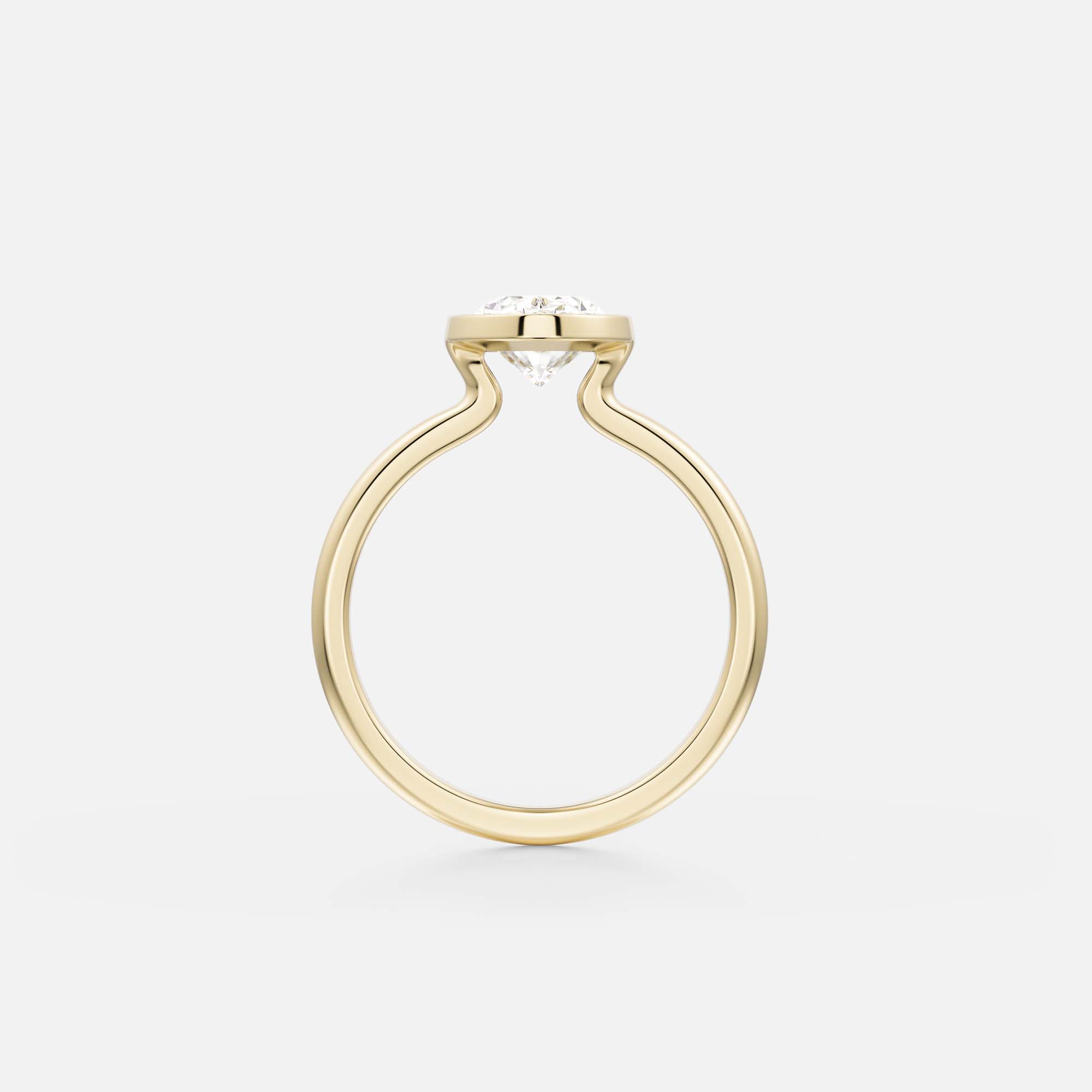 Dainty Bezel Engagement Ring with Oval 1ct 2ct 3ct Fabricated Natural Diamond in 14 karat 18 karat gold SHW Famous Fine Jewelry Store NYC