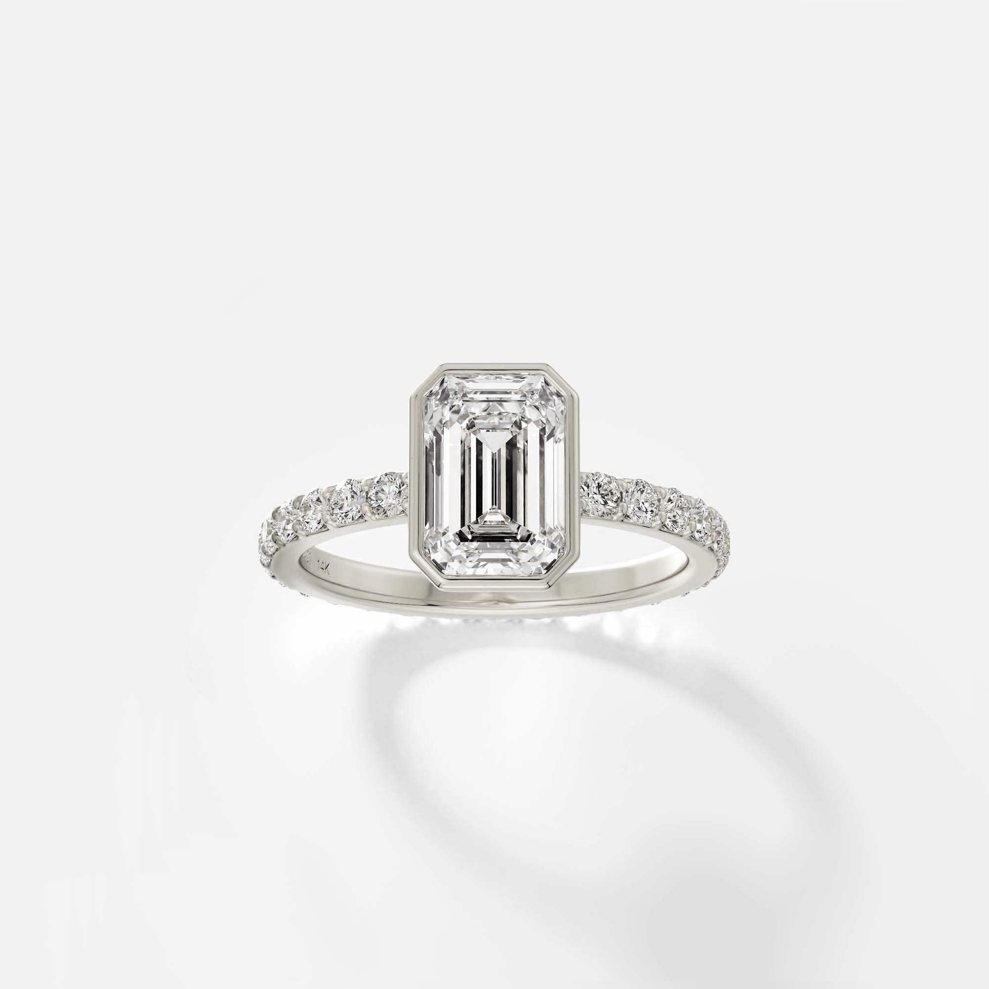 Elegant Bezel Engagement Ring style with Oval D VVS1 F VS1 E VVS2  lab grown natural diamond 14ky 18ky by SHW best fine jewelry store NYC