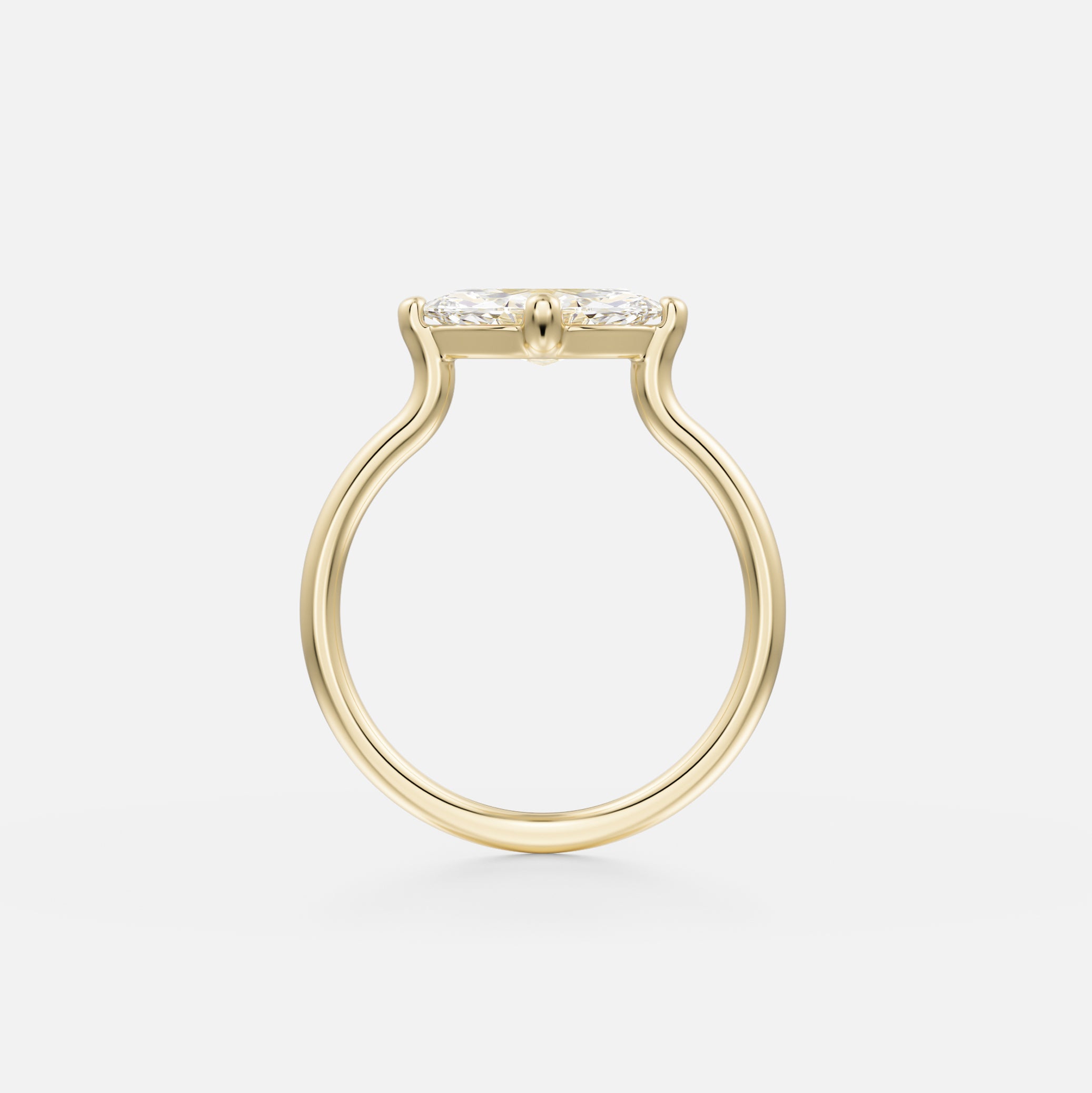 Alternative Dainty Thin Engagement Ring with Marquise 1ct 2ct 3ct Lab created or Natural Diamond Sapphire in 14k 18k gold by SHW Fine Jewelry