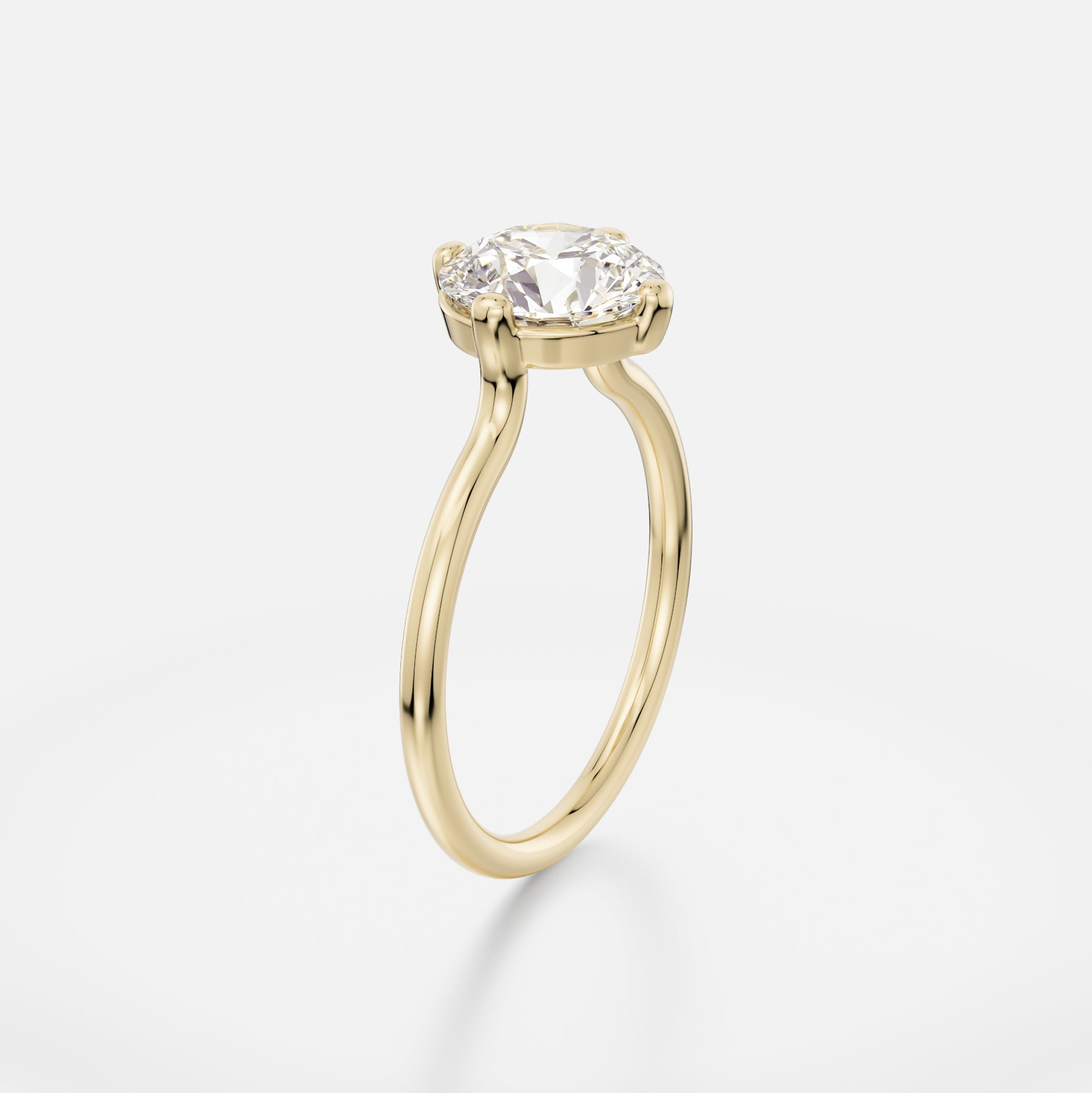 Unique Setting Engagement Ring style with Round lab grown mined diamond in recycled 14k 18k gold platinum by SHW best fine jewelry stores NYC