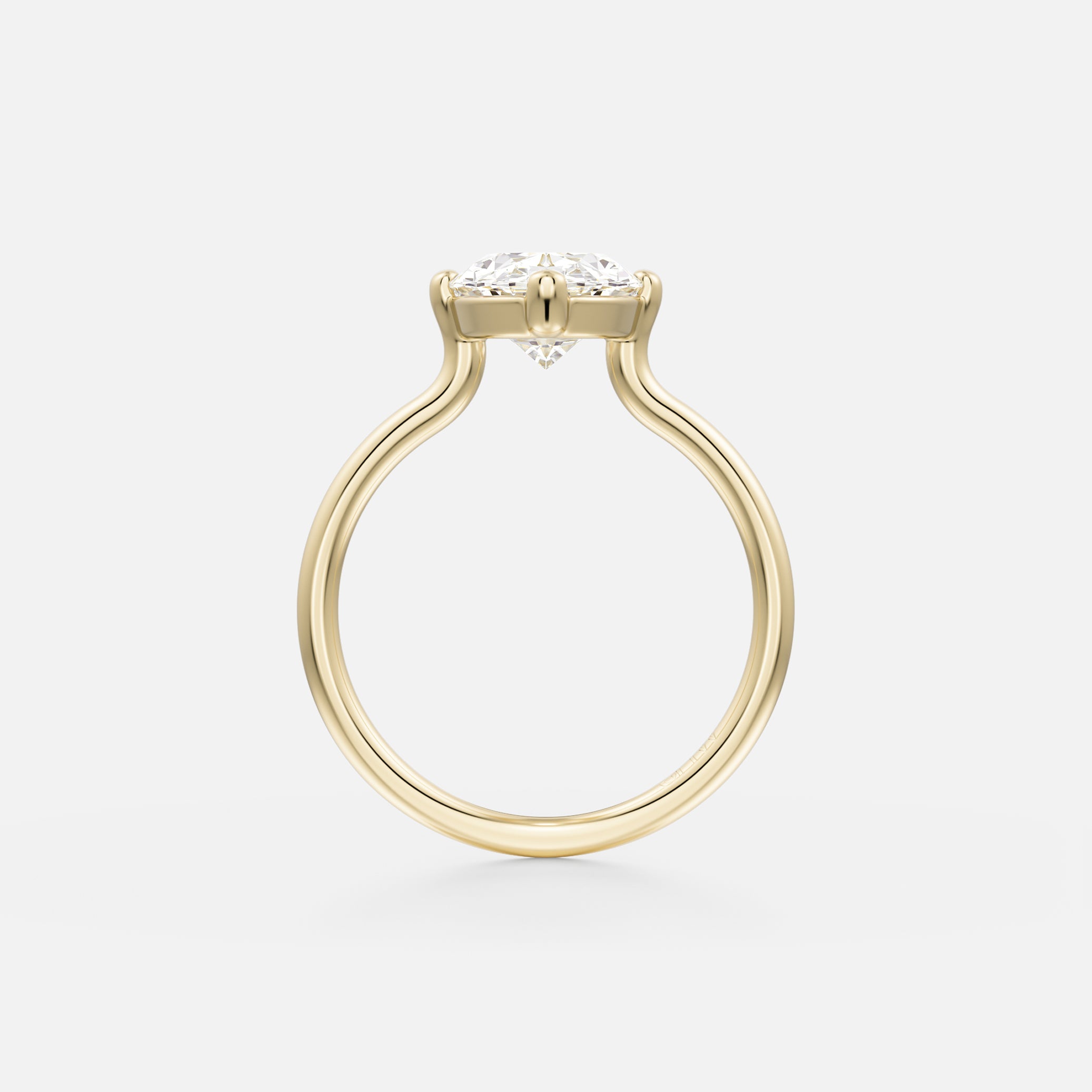 Delicate Prongs Engagement Ring with Oval 1ct 2ct 3ct Lab created or Natural Diamond Sapphire in 14 karat 18 karat gold by SHW Fine Jewelry