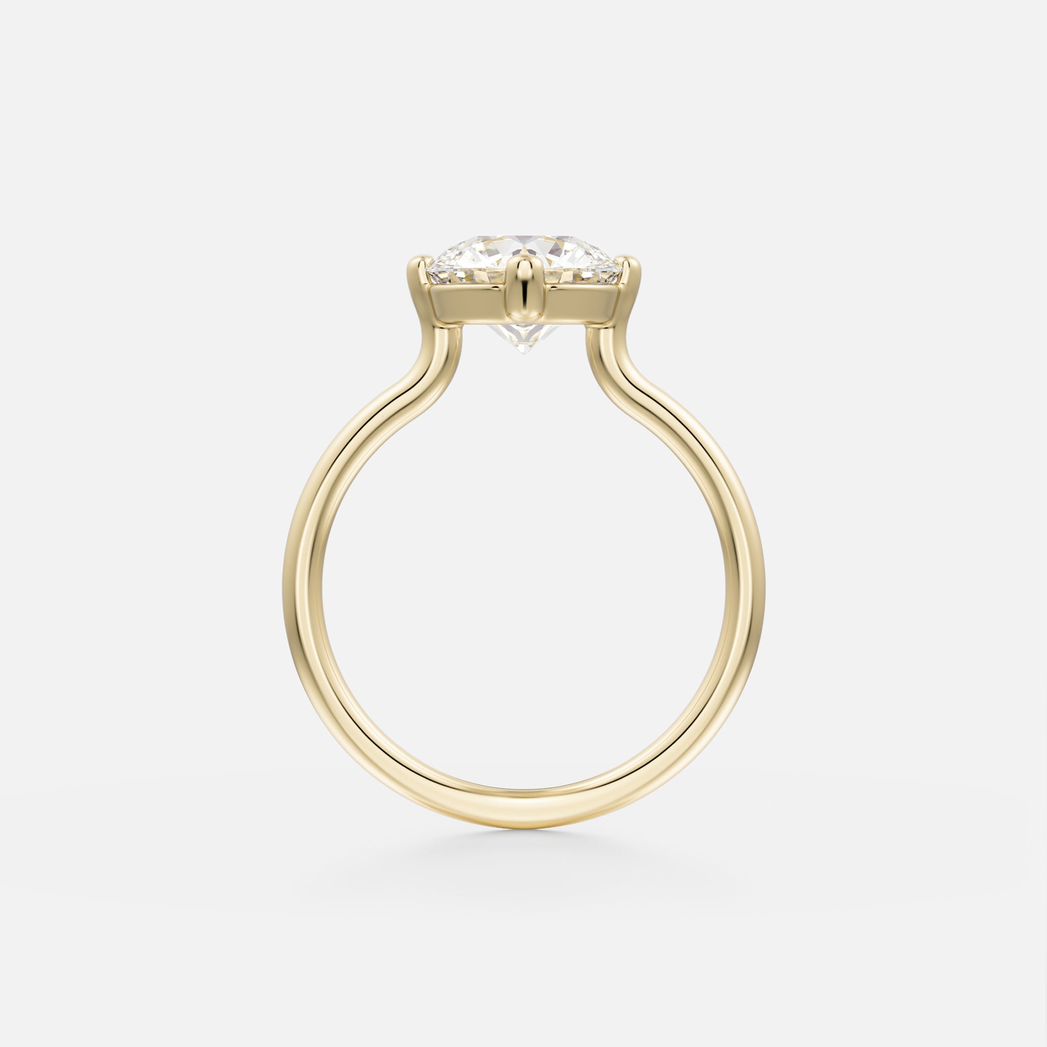 Classic Modern Prong Engagement Ring Design with Round emerald ruby Montana sapphire in 14k 18k solid gold platinum by SHW Jewelry NYC near me