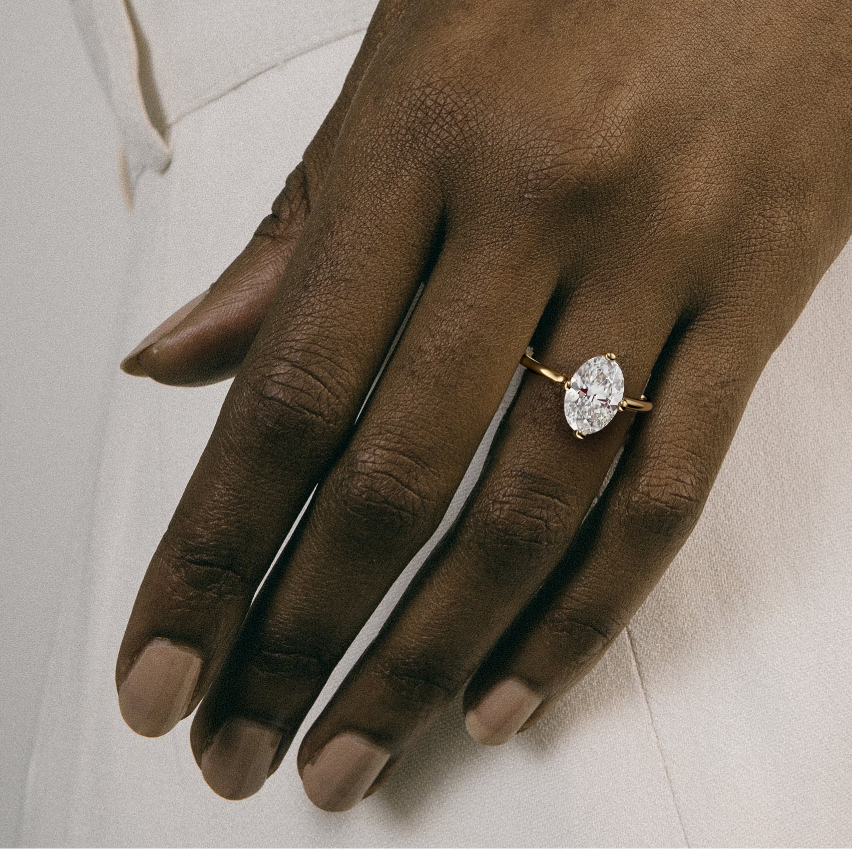 Minimalist Engagement Ring with Oval 1.0ct 2.0ct 3.0ct lab grown natural diamond in 14karat 18karat by SHW fine jewelry near me NYC Manhattan