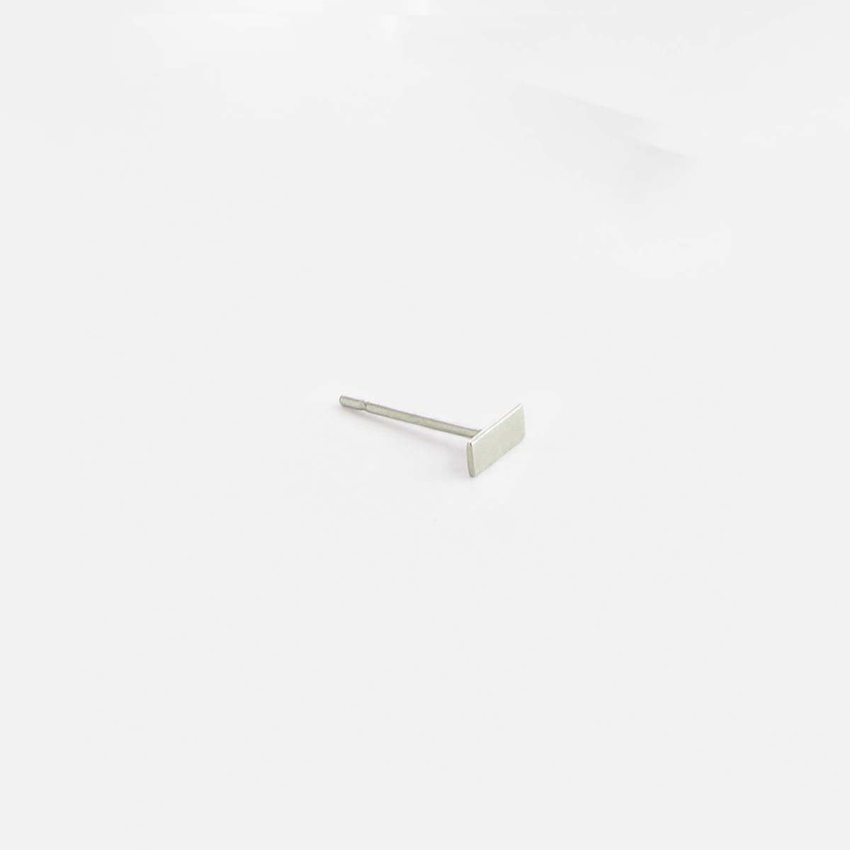 Tili Small Designer Bar Stud Earring in 14k White Gold By SHW Fine Jewelry NYC