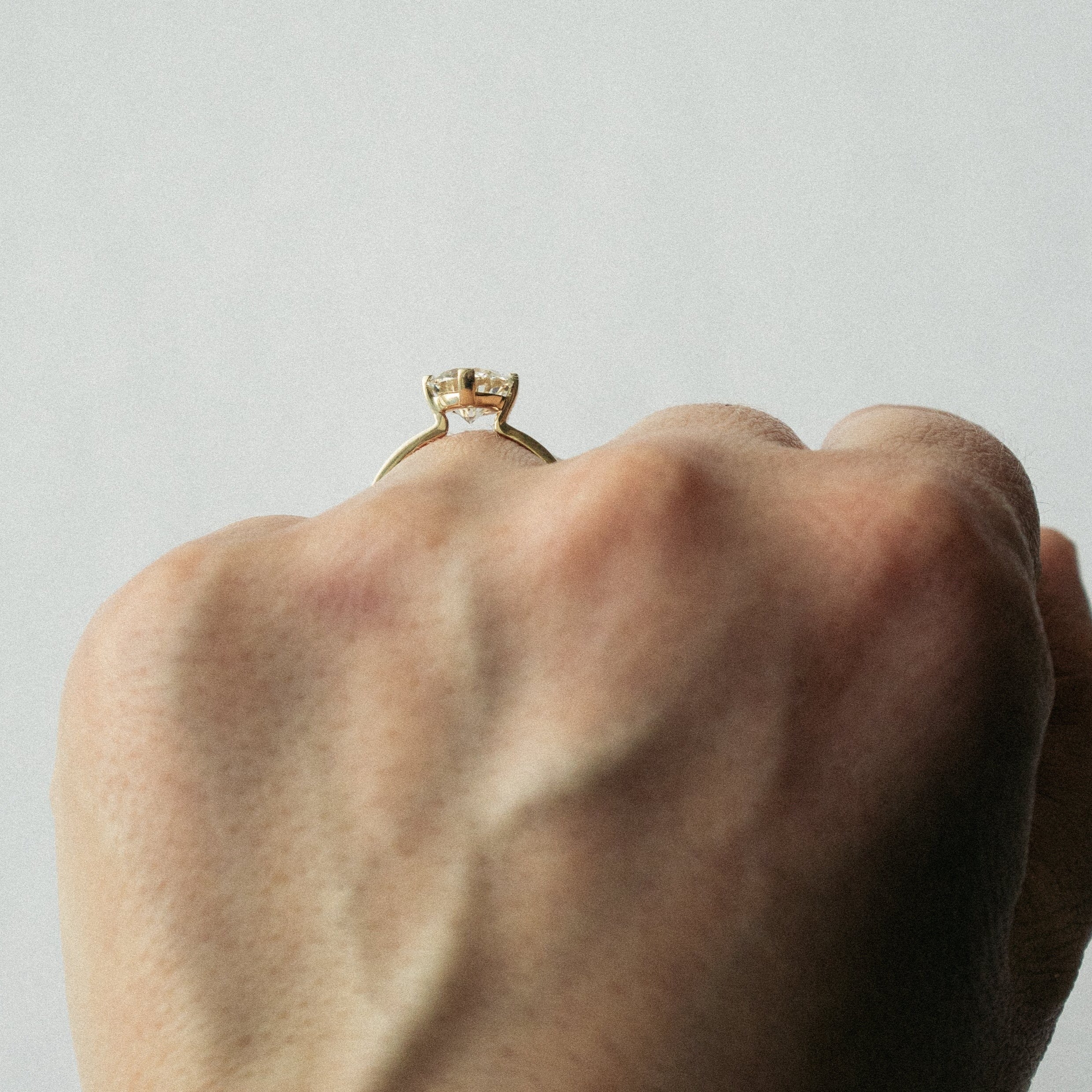 Ema Minimal Ring in 14k Gold set with 1.66ct round brilliant cut lab-grown diamond By SHW Fine Jewelry NYC
