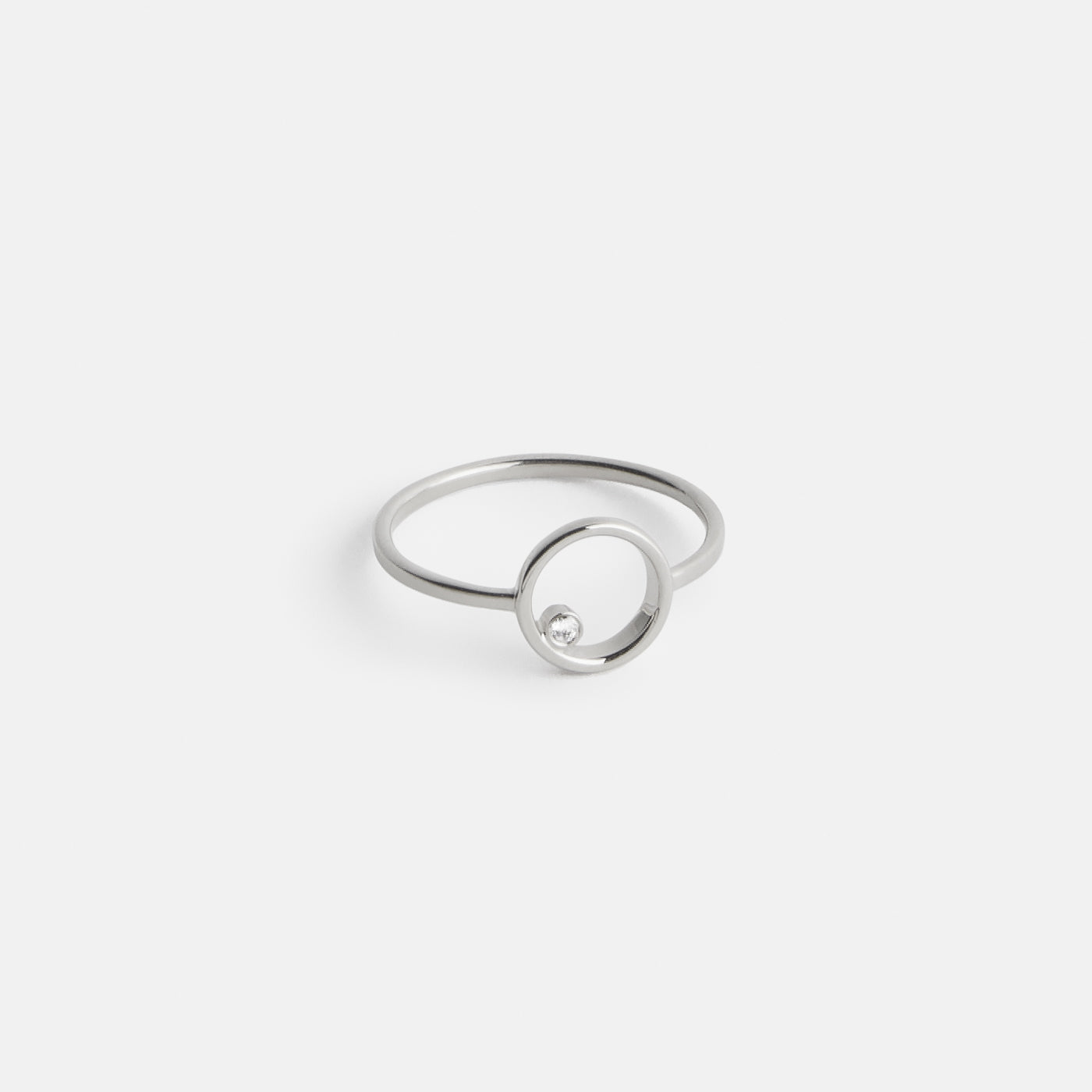 Ila Unique Ring in 14k White Gold set with White Diamond by SHW Fine Jewelry NYC