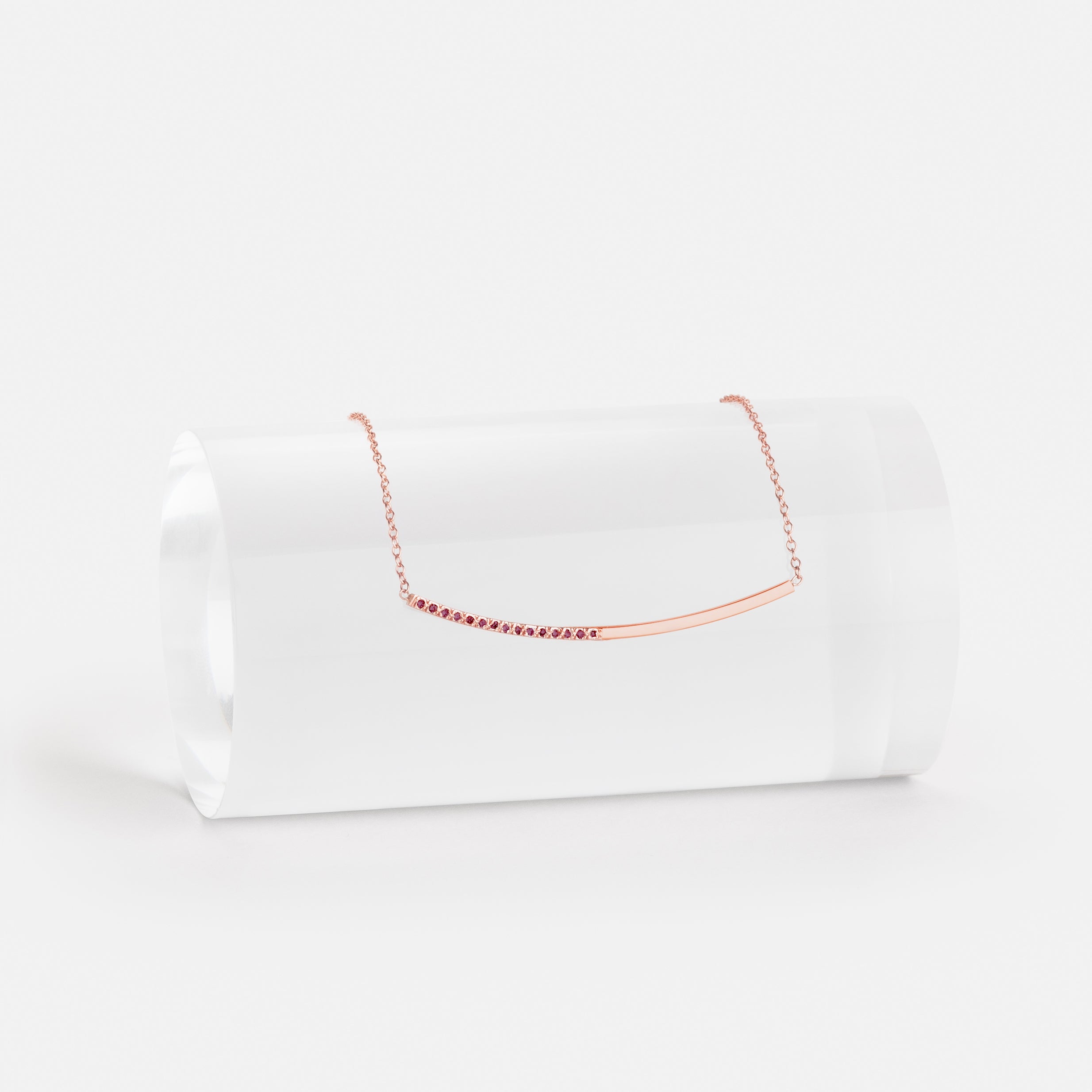 Iva Unusual Choker in 14k Rose Gold set with Rubies By SHW Fine Jewelry NYC