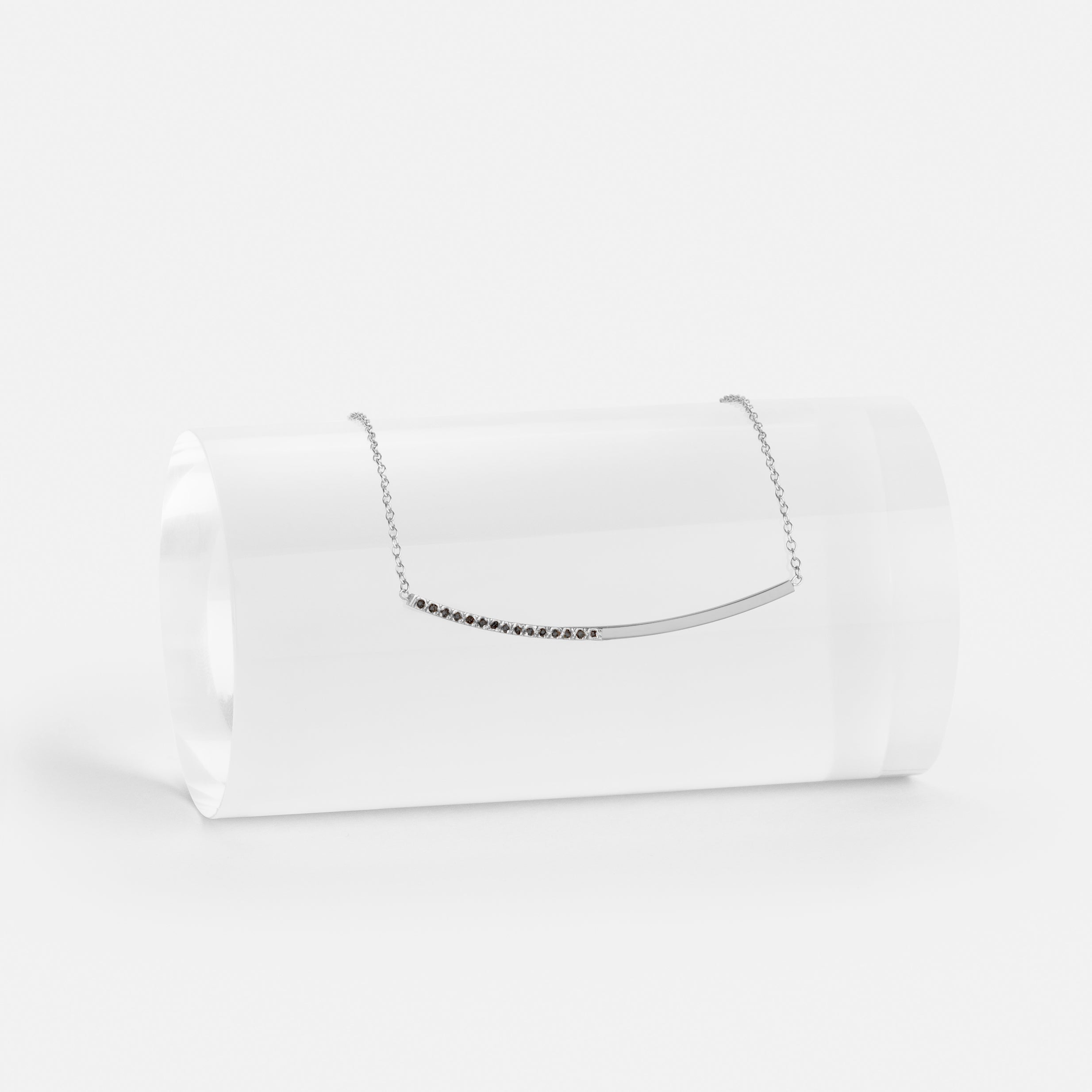 Iva Handmade Choker in 14k White Gold set with Black Diamonds By SHW Fine Jewelry NYC