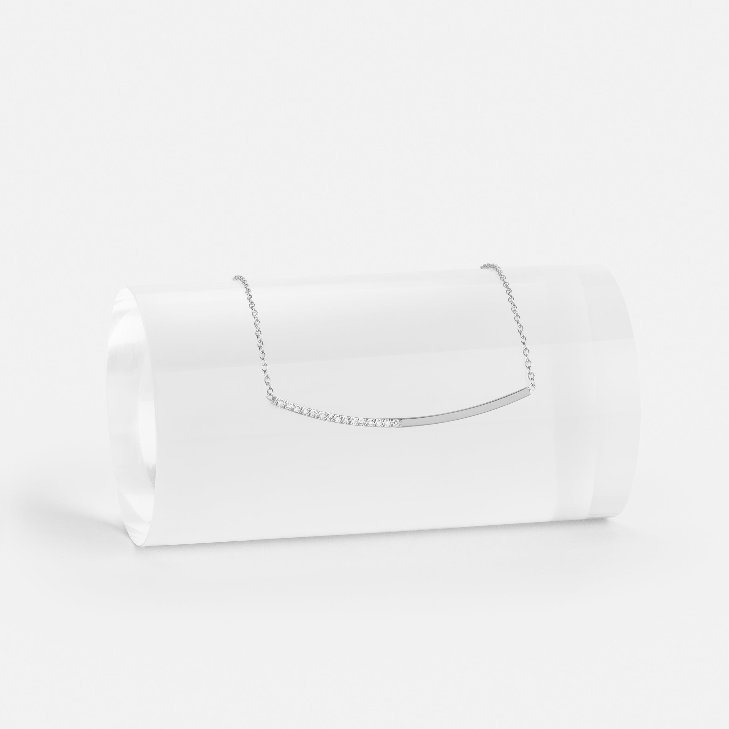 Iva Alternative Choker in 14k White Gold set with White Diamonds By SHW Fine Jewelry NYC