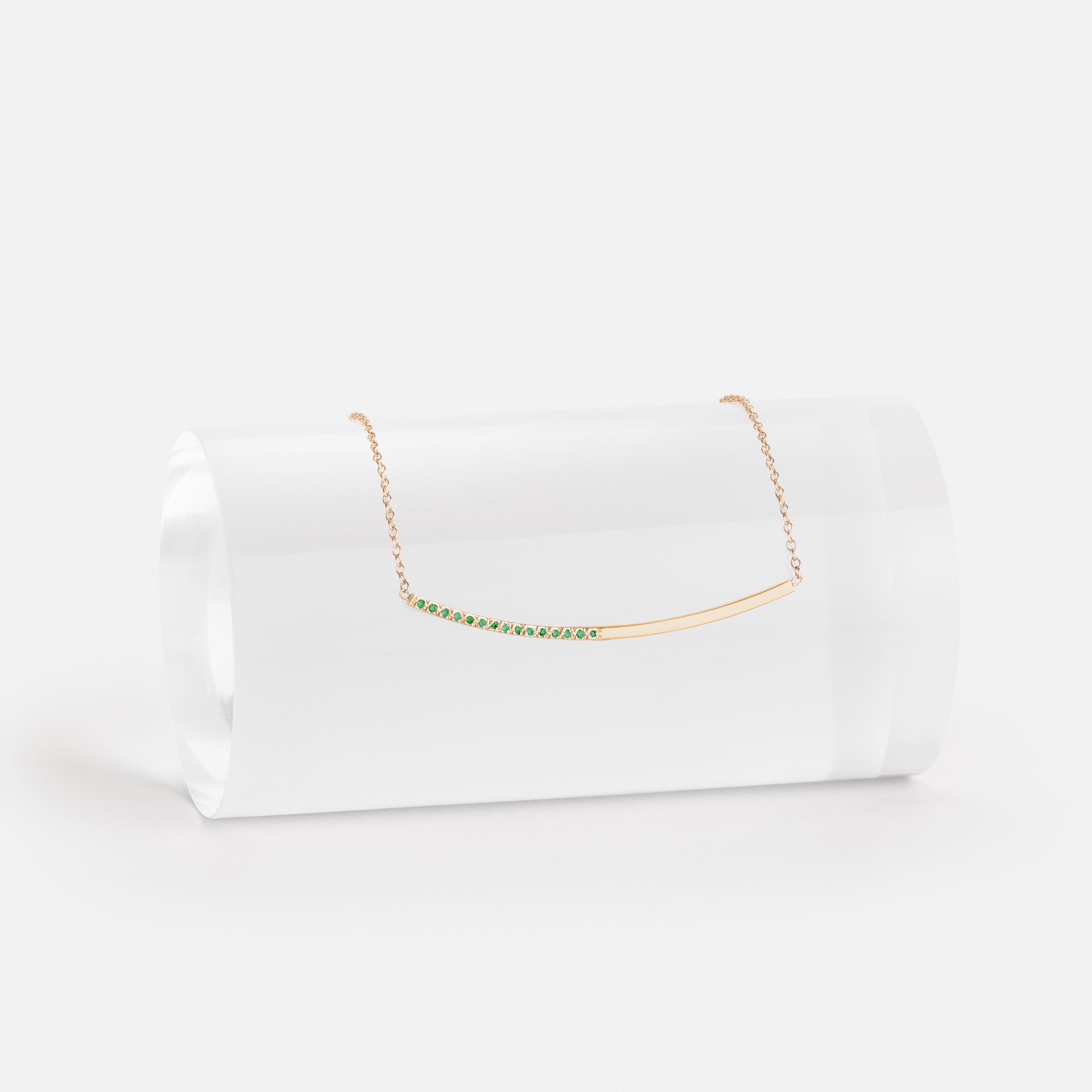 Iva Non Traditional Choker in 14k Gold set with Emeralds By SHW Fine Jewelry NYC