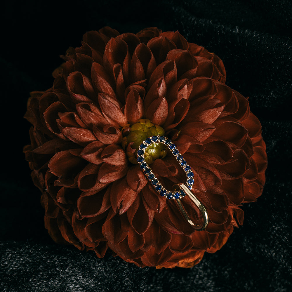 Gold sapphire earrings stud and dangling gemstone dainty style SHW Fine Jewelry NYC Manhattan handmade jewelry