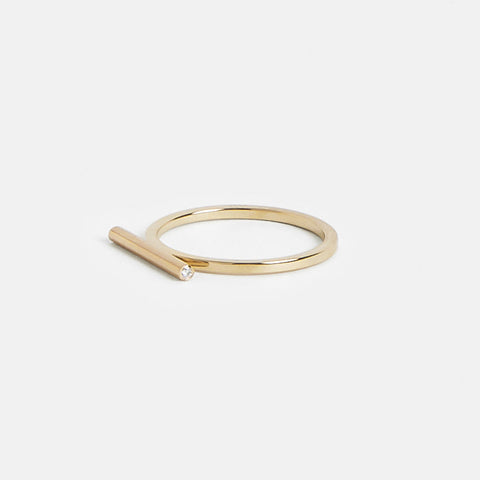 Nox Unusual Ring in 14k Gold set with White and Black Diamonds by SHW Fine Jewelry NYC