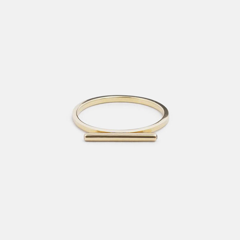 Nox Alternative Ring in 14k Gold set with White and Black Diamonds by SHW Fine Jewelry NYC