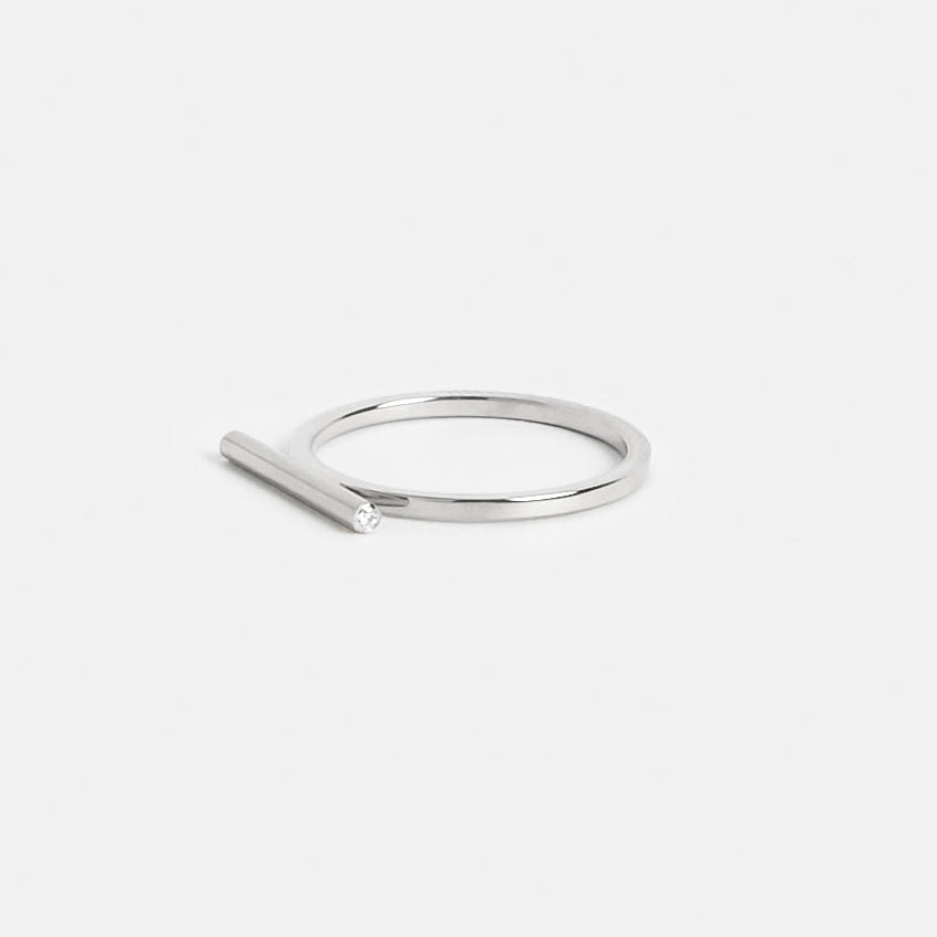 Nox Unique Ring in Sterling Silver set with White and Black Diamonds by SHW Fine Jewelry New York City