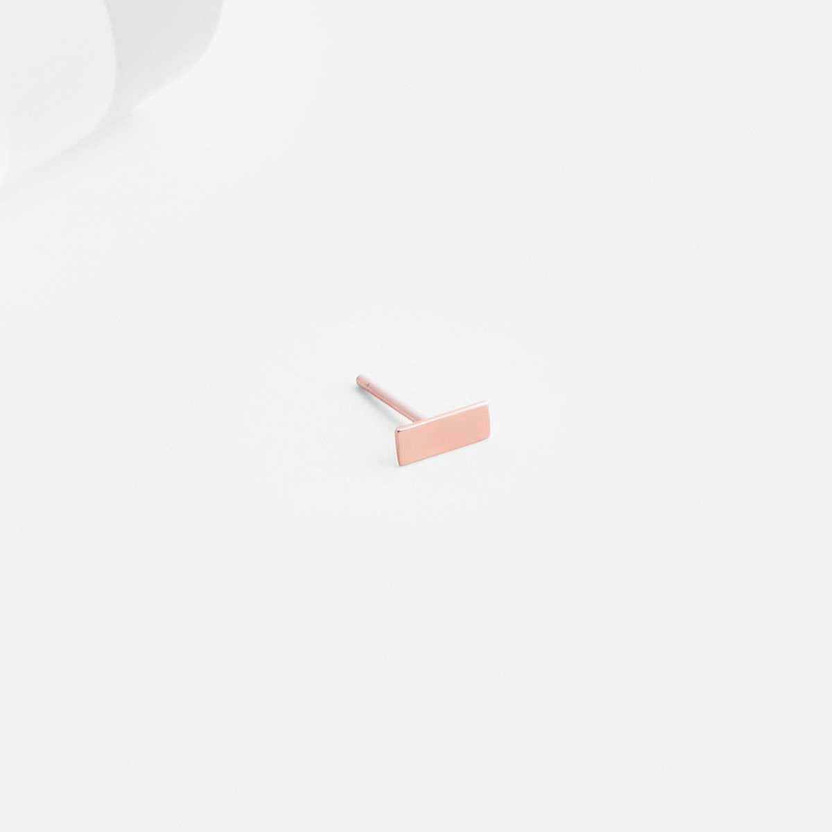 Tili Large Alternative Bar Stud Earring in 14k Rose Gold By SHW Fine Jewelry NYC