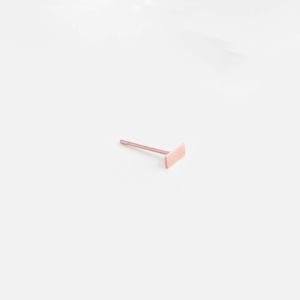 Tili Small Non-Traditional Bar Stud Earring in 14k Rose Gold By SHW Fine Jewelry NYC