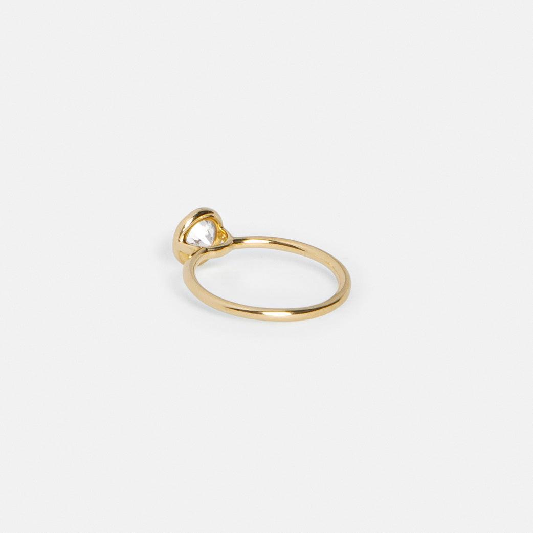 Arti Unusual Ring in 14k Gold set with a 0.9ct  round brilliant cut natural diamond By SHW Fine Jewelry NYC