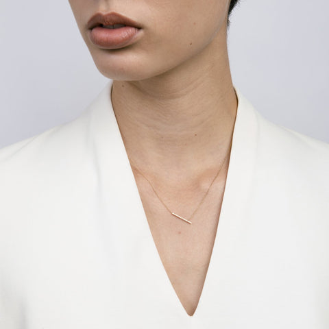 Tira Unique Necklace in 14k Gold set with White Diamonds By SHW Fine Jewelry NYC