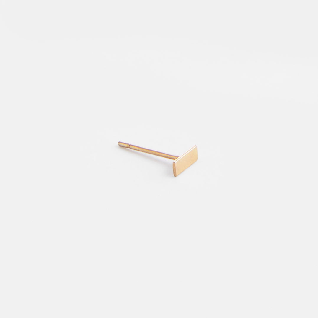 Tili Small Minimalist Bar Stud Earring in 14k Gold By SHW Fine Jewelry NYC