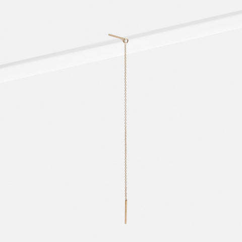 Vesa Alternative Threader Earring in 14k Gold set with White Diamond By SHW Fine Jewelry NYC