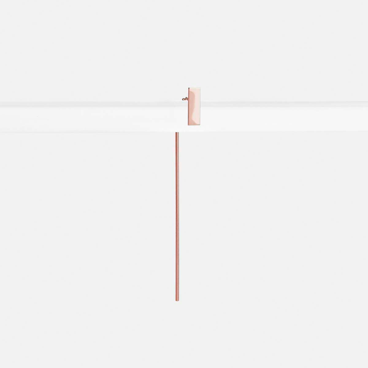 Tili Long Alternative Pull Through Earring in 14k Rose Gold By SHW Fine Jewelry NYC