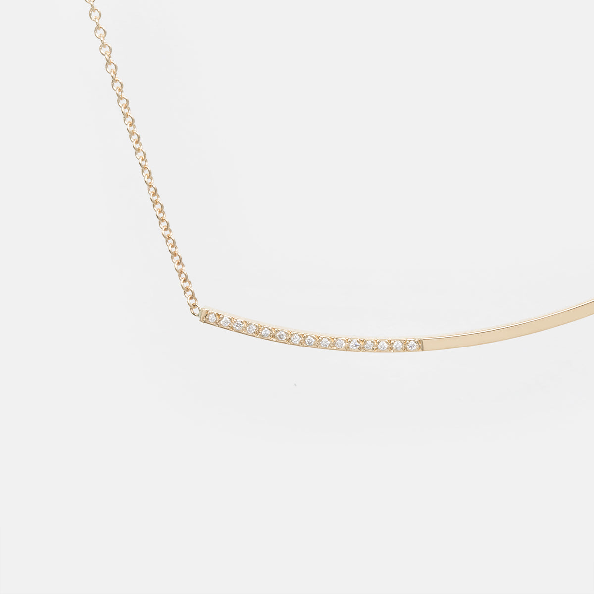Iva Minimalist Choker in 14k Gold set with White Diamonds By SHW Fine Jewelry NYC
