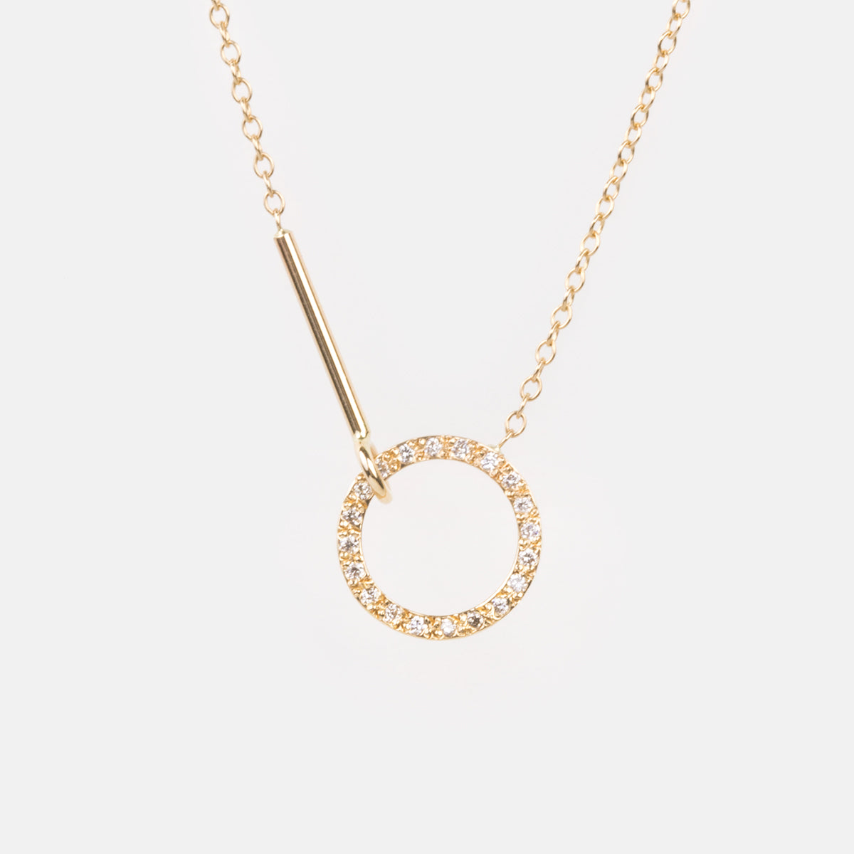 Visata Designer Necklace in 14k Gold set with White Diamonds By SHW Fine Jewelry NYC